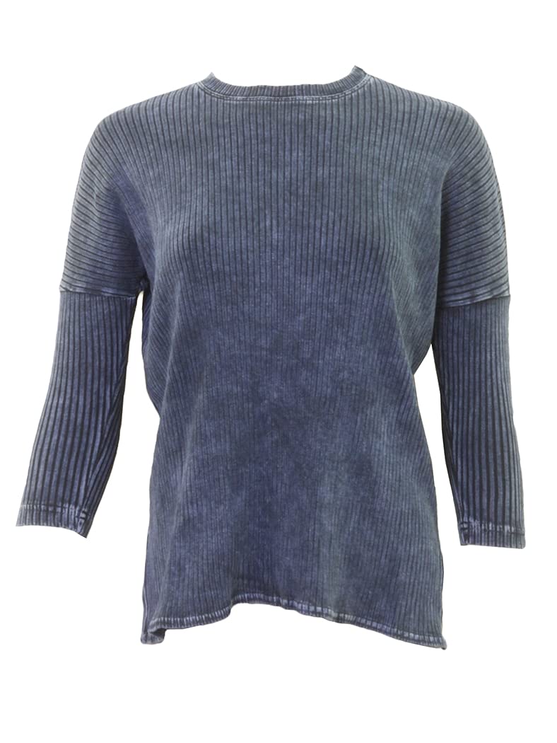 Women's Hard Tail 3/4 Sleeve Split Side Slouchy T-Shirt (Style CMR-03) | Casual Comfort Top for Everyday Wear, Yoga & Lounge