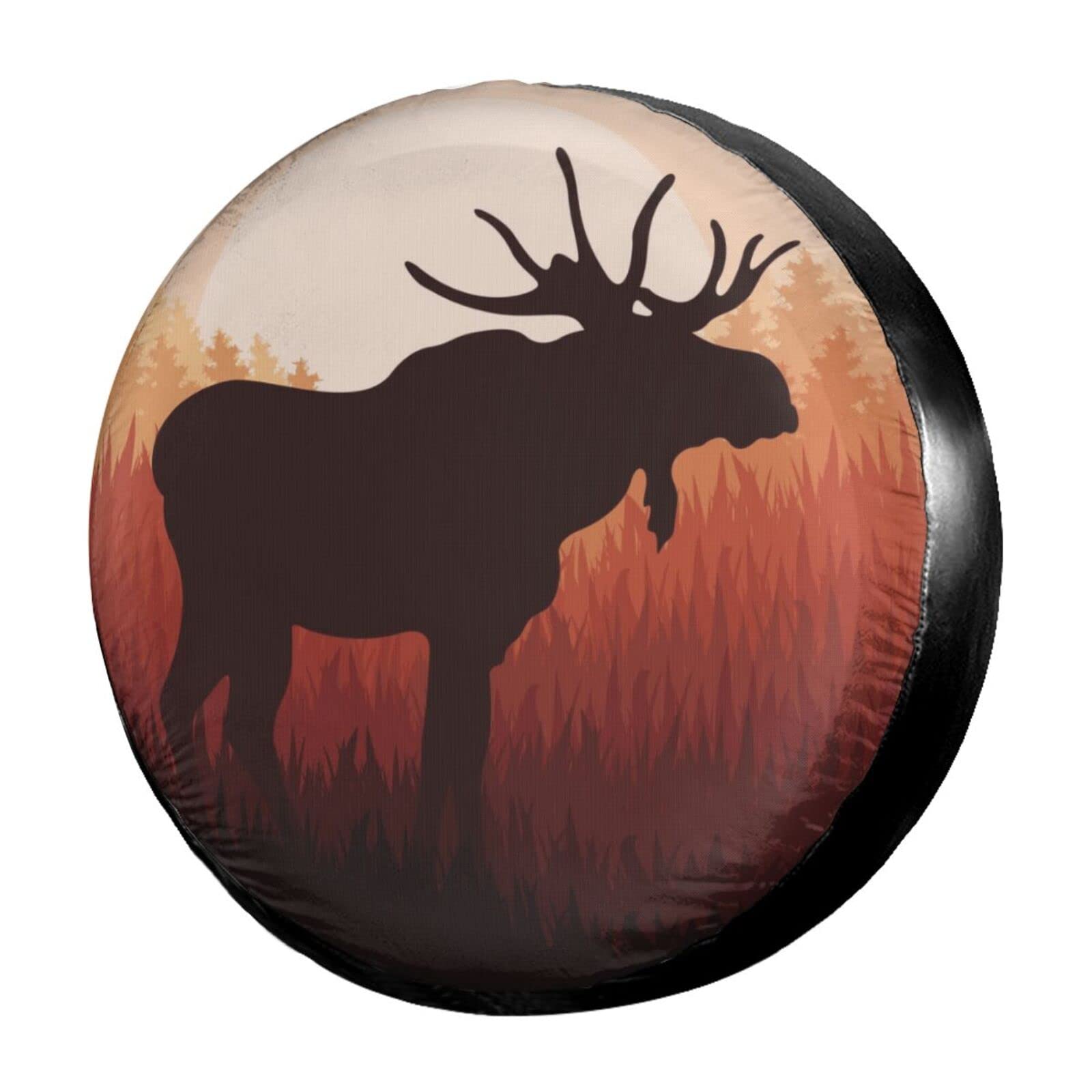 Alaska Forest Deer Spare Tire Cover - Dust-Proof Wheel Protector for 14 Inch Tires | Fits Trailers, RVs, SUVs & More | Perfect for Outdoor Adventures & Road Trips