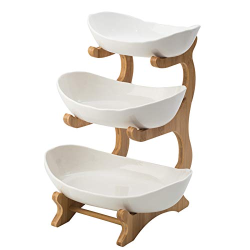 3-Tier Plastic Fruit Basket Bowl - Snack & Nut Organizer for Kitchen Countertop - Durable Fruit Tray for Fruits, Nuts, Dried Fruits - Perfect for Home, Office, Party Serving (Color: C)