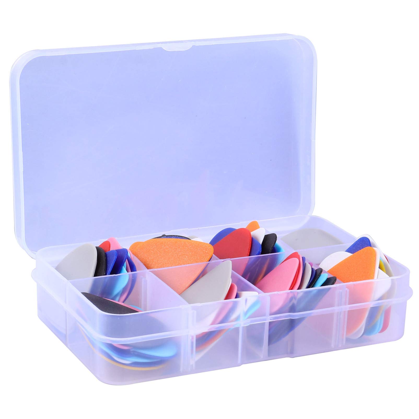 EXCEART 100-Piece Stainless Steel Guitar Picks Set with Storage Box - 0.75mm Metal Plectrums for Electric, Bass & Acoustic Guitars - Perfect for Live Performances, Studio Recording & Guitar Practice