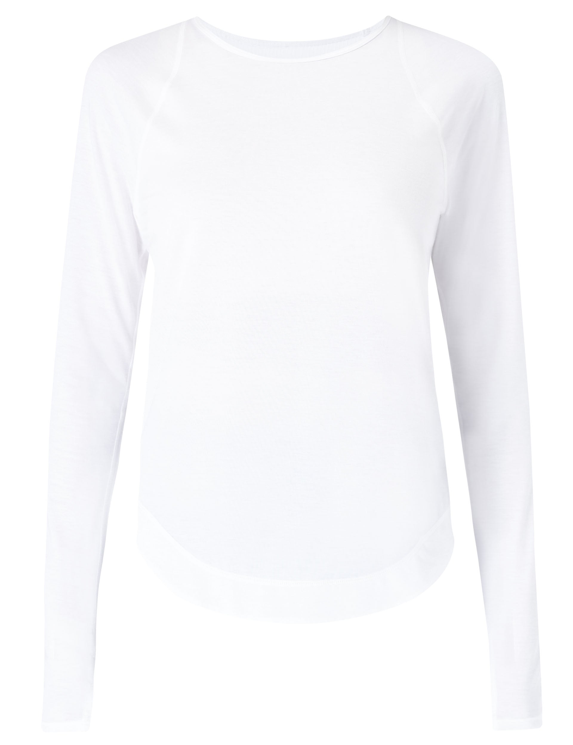 Breathe Easy Running Long Sleeve Top for Women - Moisture Wicking Athletic Shirt - White - Perfect for Jogging, Gym Workouts & Outdoor Activities