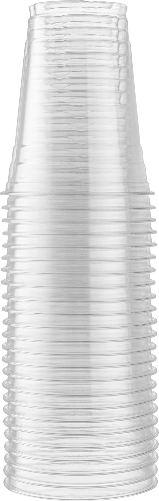 100-Pack 16oz Clear PET Plastic Cups for Iced Coffee, Cold Drinks, Smoothies & Slushies - Disposable Party Cups for Events, BBQs, Picnics & Home Use