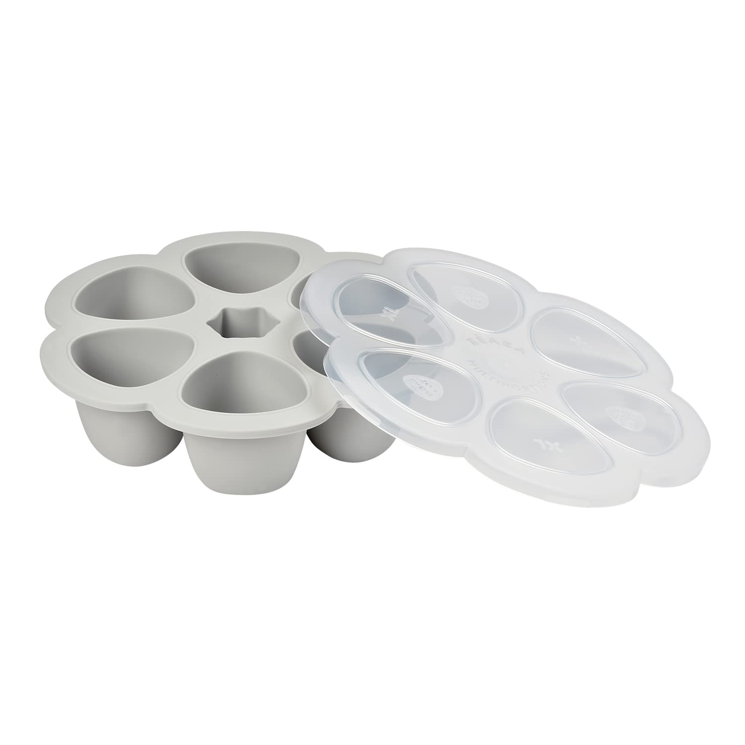 BEABA Premium Silicone Baby Food Freezer Tray with Clip-On Lid - 3oz BPA-Free Ice Cube Tray for Homemade Puree Storage | Made in Italy | Perfect for Meal Prep, Breastmilk & Baby Food Portioning