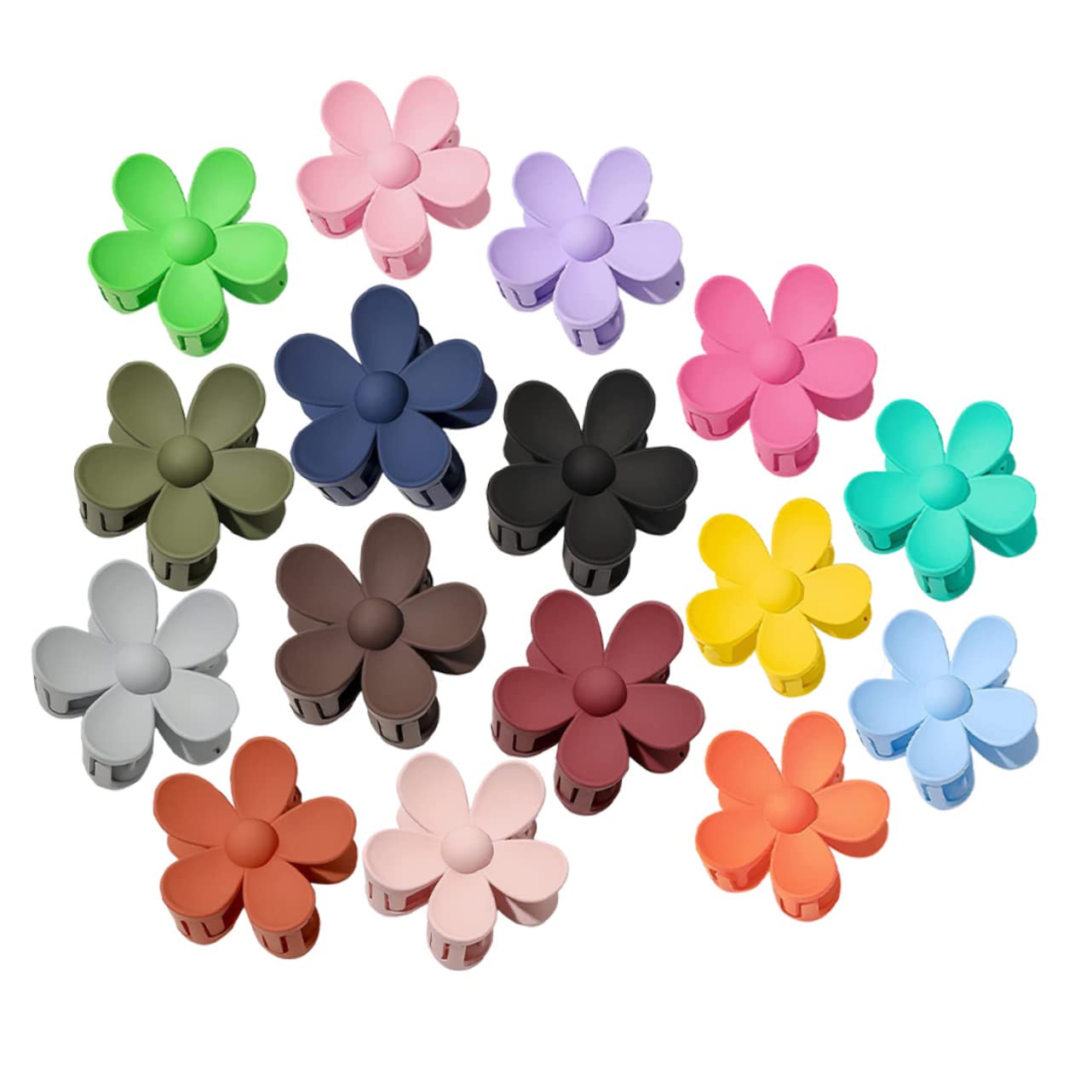 Lurrose 16pcs Floral Hair Clips for Women - Medium Hair Claw Clips with Flowers for Thick Hair - Hair Accessories for Everyday, Wedding, Party & Special Occasions