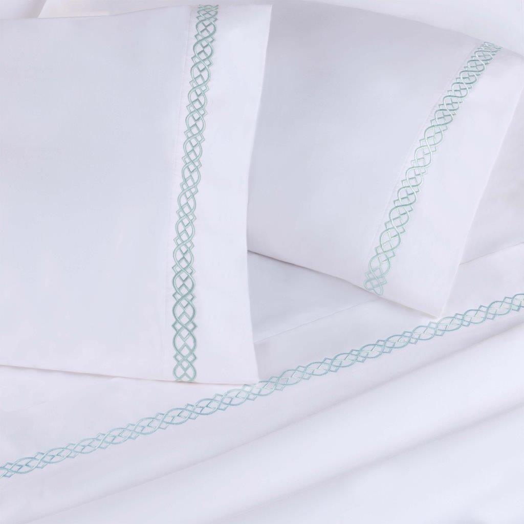Premium 1000 Thread Count Egyptian Cotton Embroidered Pillowcase Set (2 Pack) - Luxury Bedding for Master Bedroom & Guest Room Decor