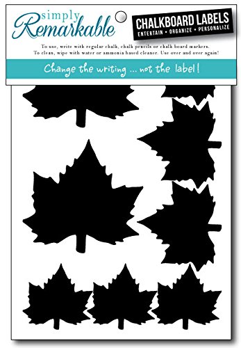 Eco-Friendly Leaf Shaped Chalk Labels - Reusable Chalkboard Tags for Pantry, Kitchen & Classroom Organization (Set of 24) - Perfect for Jars, Spice Containers & Teacher Supplies