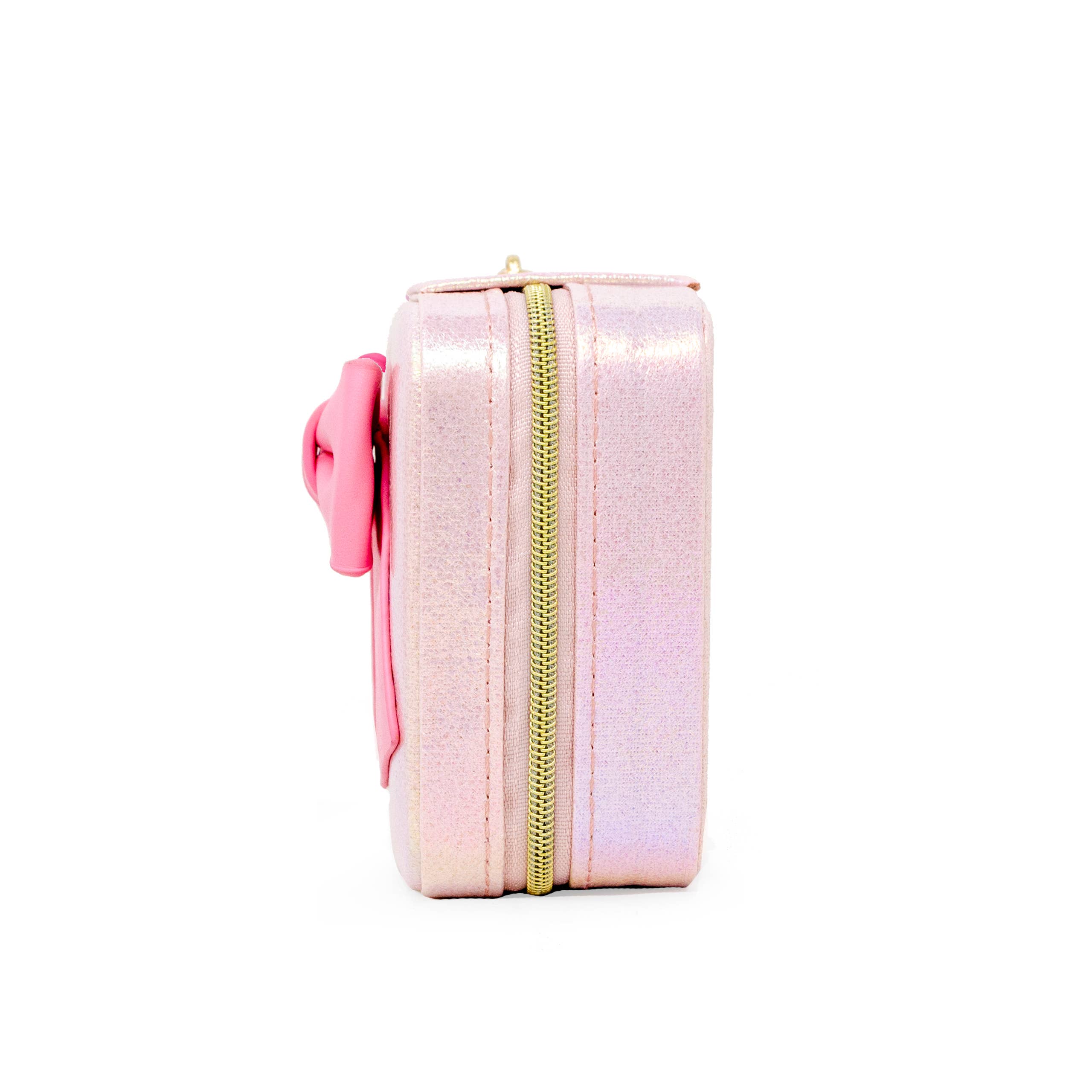 Shiny Jumbo Bow Jewelry Box - Purple Velvet Jewelry Organizer for Necklaces, Rings & Earrings | Perfect for Bedroom Vanity, Gift Giving & Travel Storage