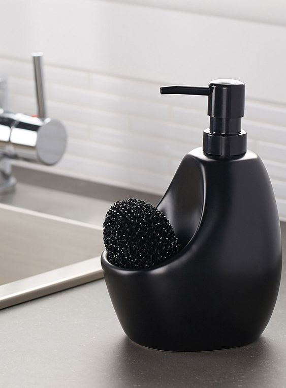 JOEY Soap Dispenser with Scrubby - Automatic Foaming Soap Pump for Kitchen & Bathroom - Hands-Free Liquid Soap Dispenser for Easy Cleaning