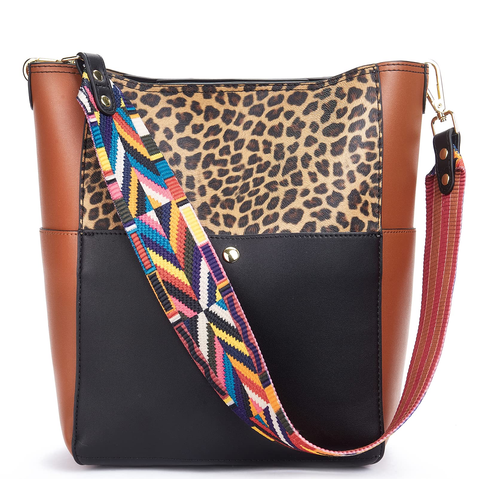 BROMEN Women's Vegan Leather Bucket Bag - Stylish Crossbody Purse for Everyday Use, Work & Travel | Fashionable Handbags for Women