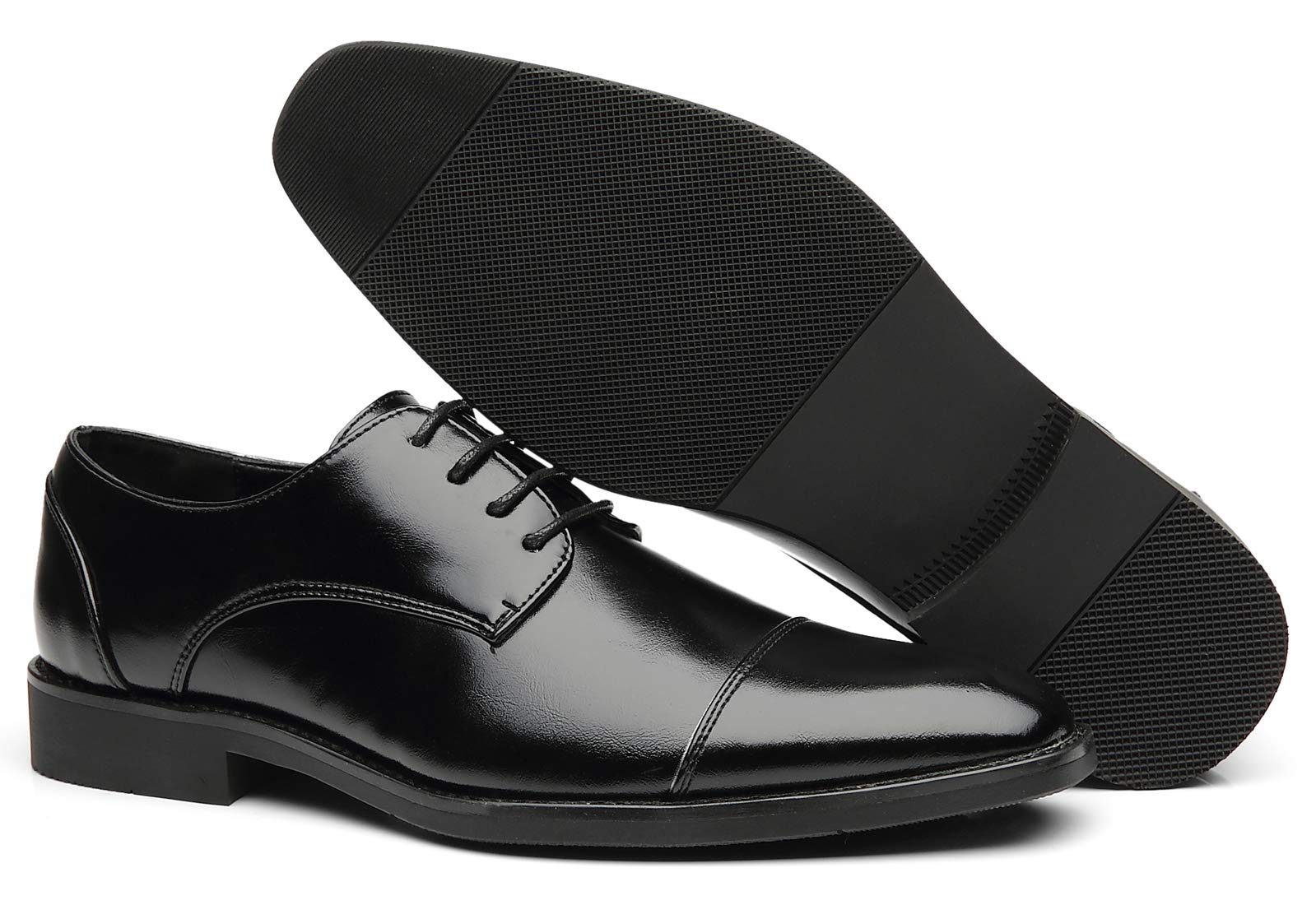 Men's Classic Wingtip Oxford Dress Shoes - Formal Cap-Toe Lace-Up Shoes for Business, Weddings & Special Occasions