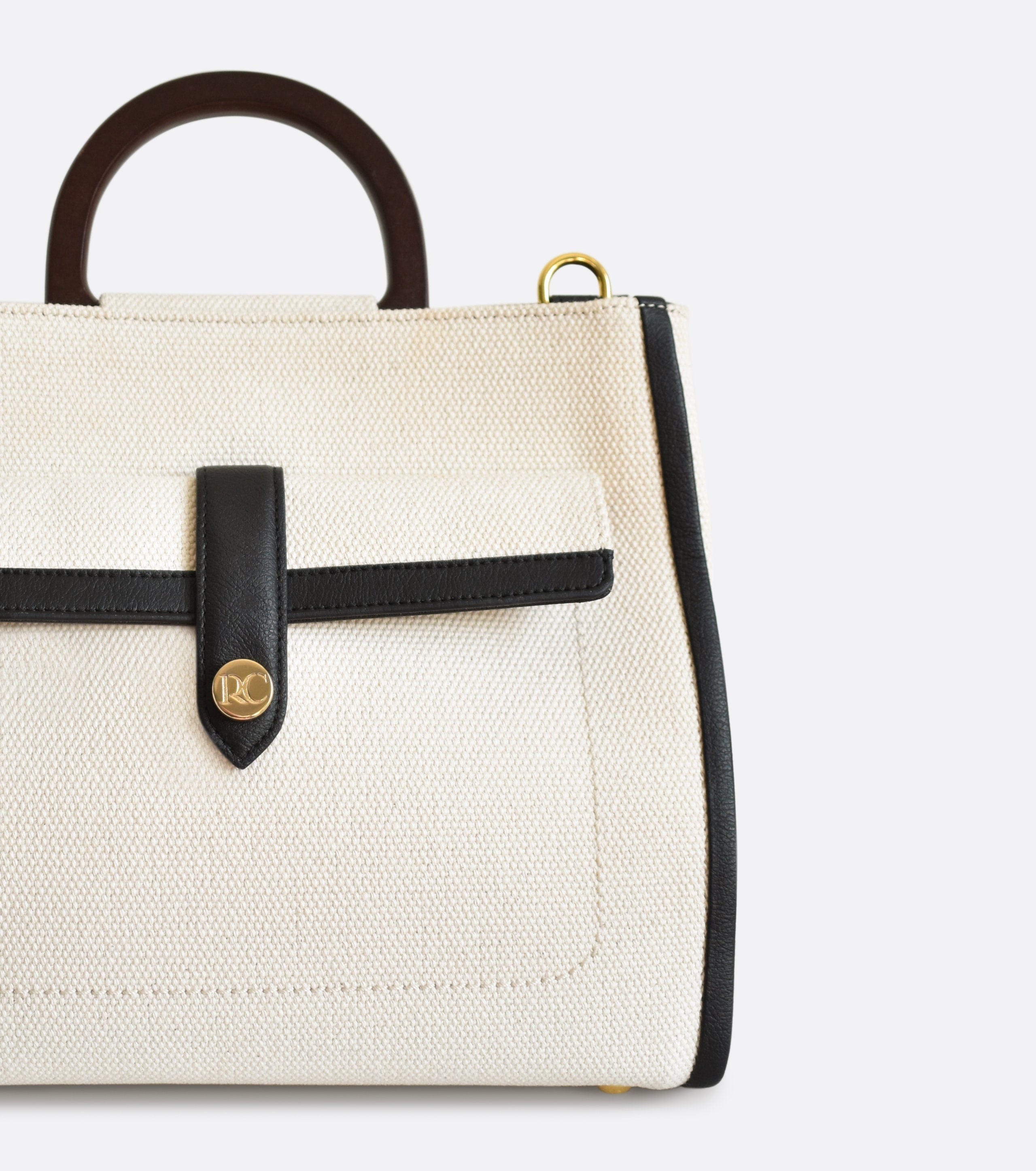 Organic Canvas Crossbody Bag for Women - Midi Dune Style in Black & White | Perfect for Travel, Shopping & Everyday Use