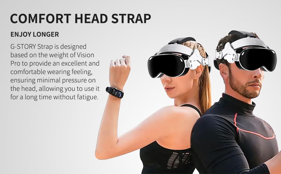 G-STORY Adjustable Comfort Head Strap for Apple Vision Pro VR Headset - Soft Cushion Lightweight Replacement Strap Reduces Facial Pressure | Perfect for Gaming, Movies & Virtual Reality Experiences