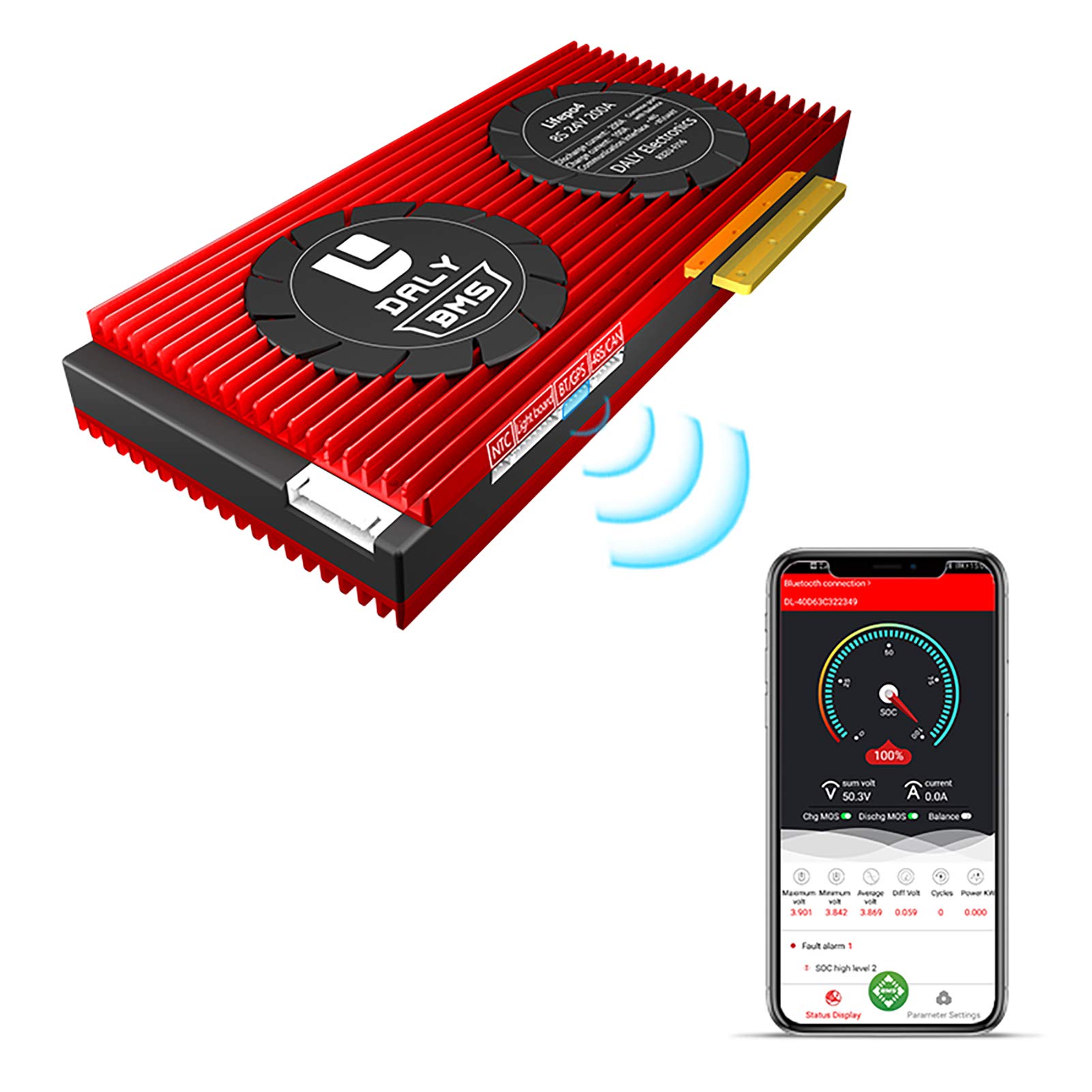 DALY Smart BMS 24V 200A 8S LiFePo4 Battery Management System with Bluetooth, UART, RS485 & CAN - for 3.2V Lithium Batteries, Solar Power Systems, Off-Grid Applications & Energy Storage Solutions