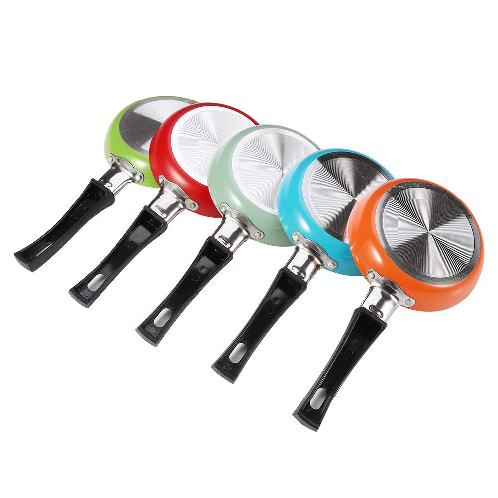 4.72 Inch Mini Non-Stick Frying Pan with Heat-Resistant Handle - Safe for Gas, Oven, Grill & Stove - Perfect for Eggs, Pancakes & Small Meals (Gray Green)