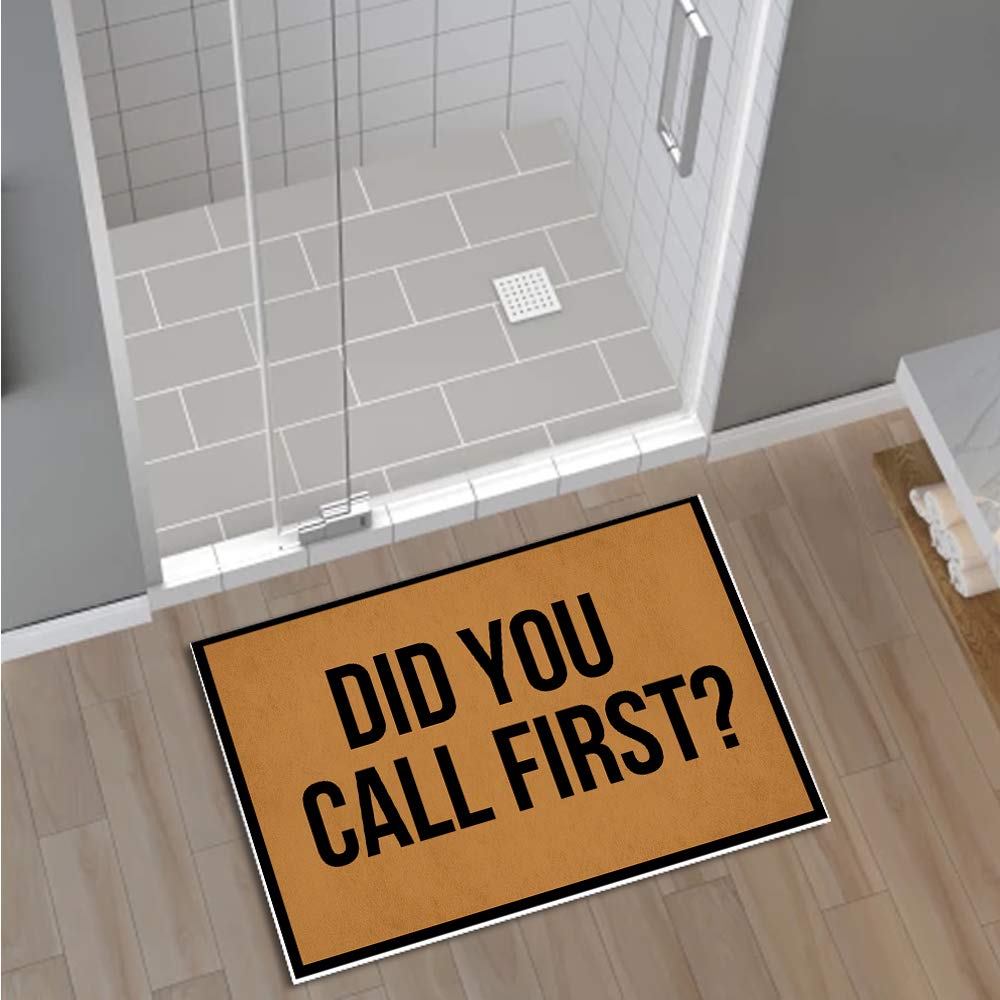 Jackey&Smith Welcome Doormat - 'Did You Call First' Funny Entryway Rug | 23.6x15.7 Inch Non-Slip Outdoor Floor Mat for Front Door, Porch & Balcony | Durable Felt Fabric for Home, Apartment & Office Entrance