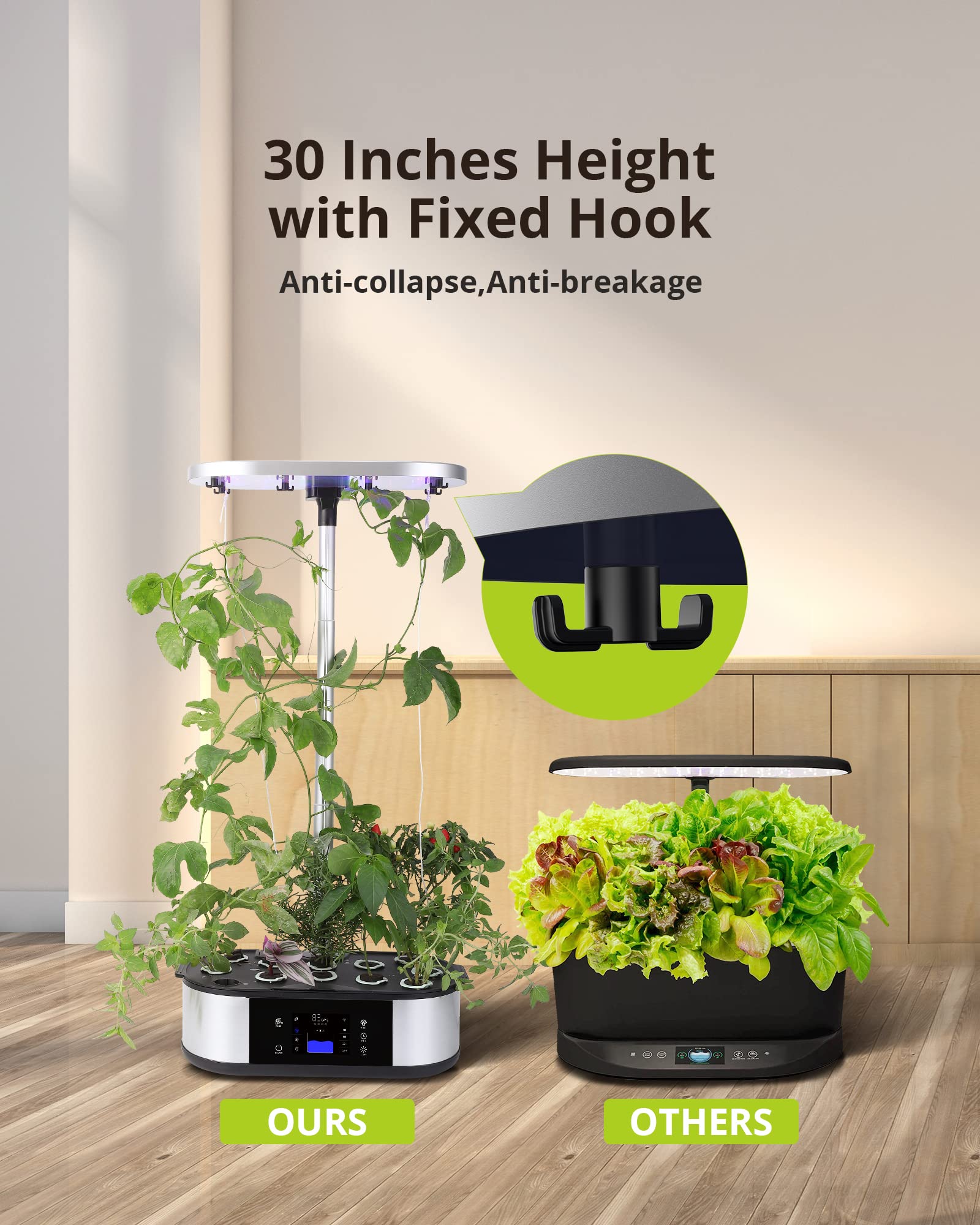 Smart WiFi Hydroponics Growing System - 12 Pod Indoor Herb Garden Kit with APP Control, 30W Full Spectrum LED Grow Lights & Silent Pump for Home, Kitchen, Office - Automatic Timer for Fresh Basil, Mint, Lettuce & More