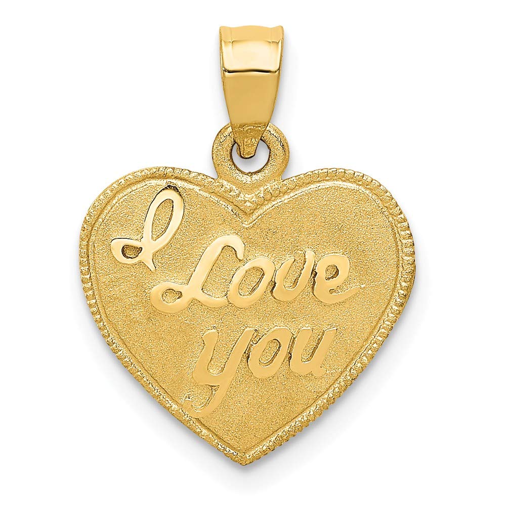 14K Solid Yellow Gold Heart Pendant Charm Necklace - 18mm x 14mm for Women, Elegant Valentine's Day Gift, Birthday Present & Everyday Jewelry
