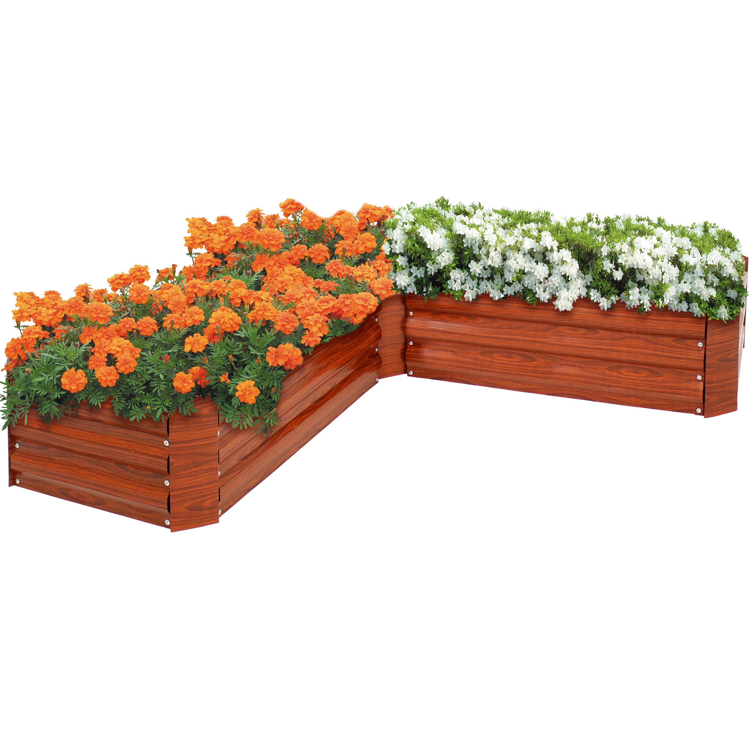 L-Shaped Galvanized Steel Raised Garden Bed Kit - Durable Outdoor Planter Box for Vegetables, Herbs & Flowers - Perfect for Patio, Backyard & Urban Gardening