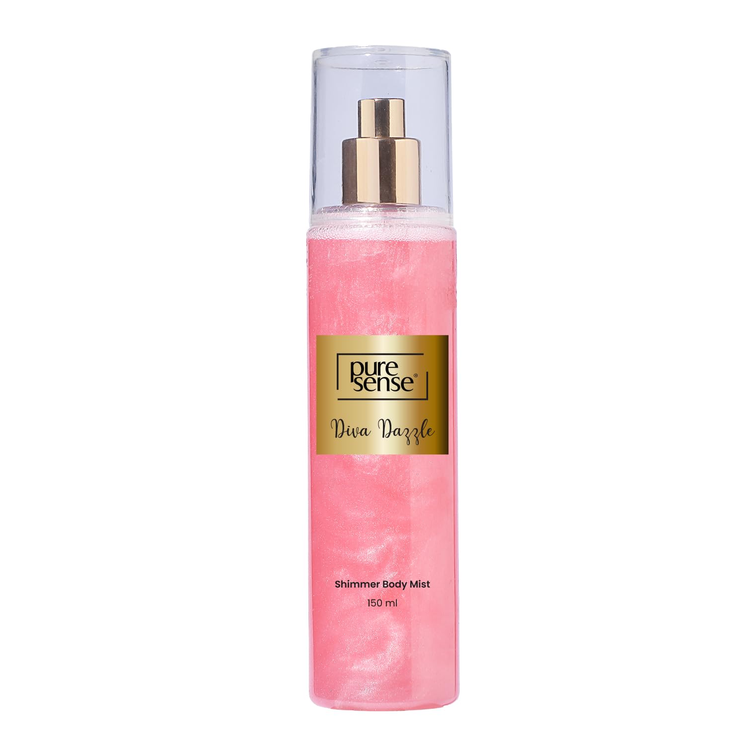 PureSense Diva Dazzle Pink Shimmer Body Mist Spray for Women - Long Lasting Floral Fragrance, Moisturizing & Refreshing, Travel Size 5oz/150ml | Perfect for Date Night, Parties & Everyday Wear