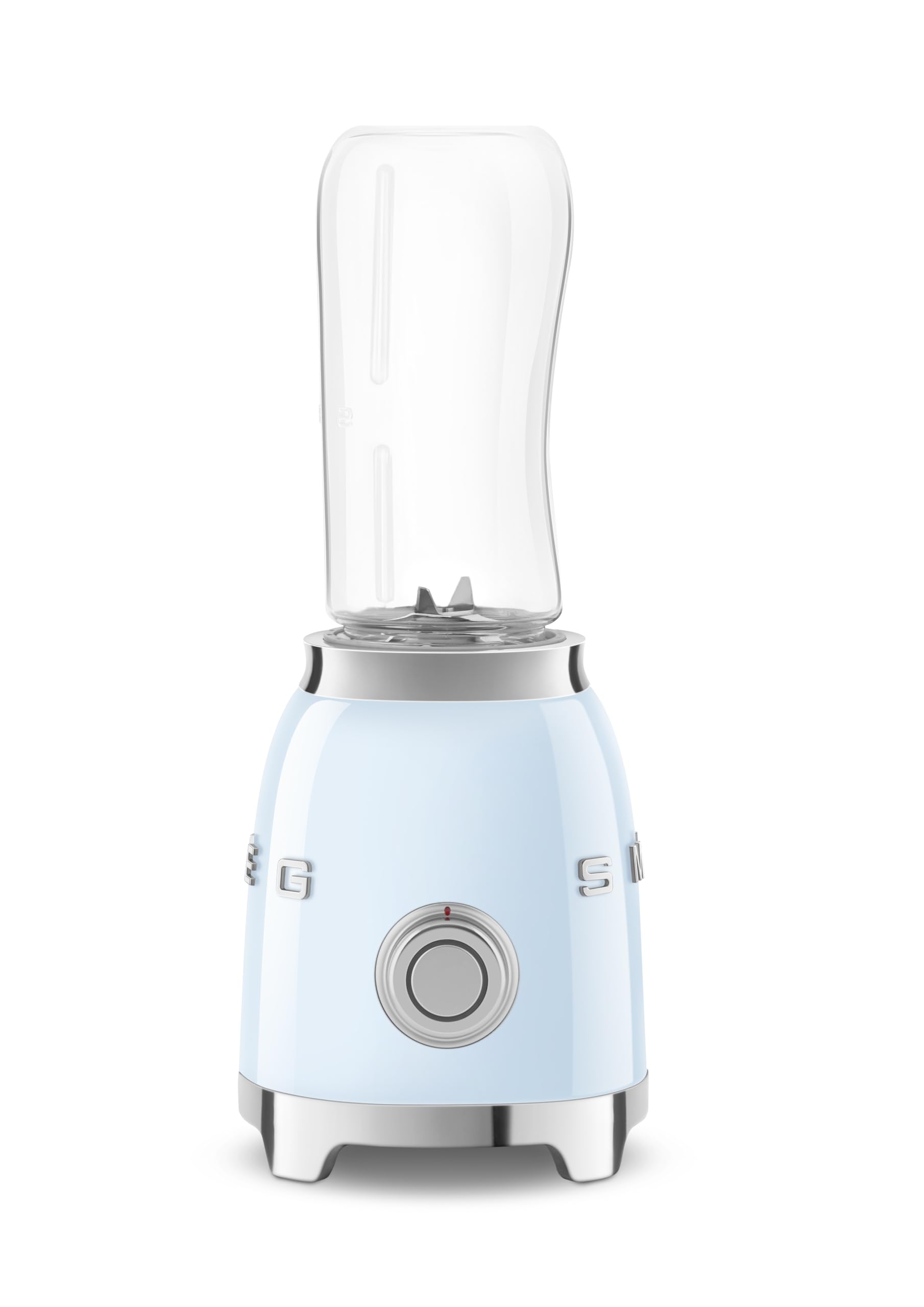 SMEG 50's Retro Style Personal Blender - 600W Motor, 2 BPA-Free 600ML Bottles, Backlit Knob - Pastel Blue (PBF01PBUS) - Perfect for Smoothies, Protein Shakes & Kitchen Counter Decor