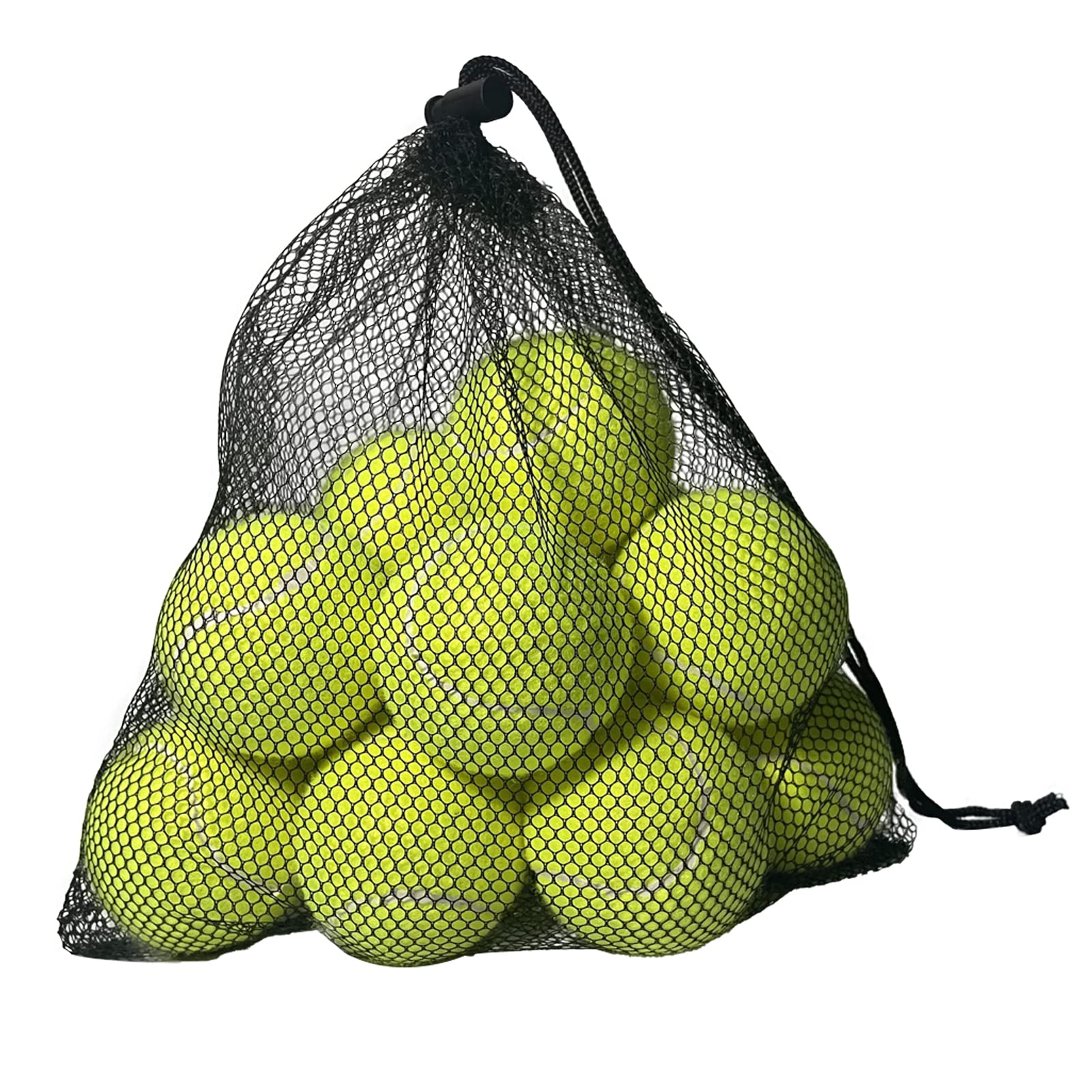 RMAMSCOV 12 Pack Professional Tennis Training Balls - High Pressure Practice Balls with Mesh Carry Bag for Easy Storage & Transport - Perfect for Beginners, Pets & Tennis Drills - Ideal for Court Practice, Backyard Training & Dog Exercise (Green)