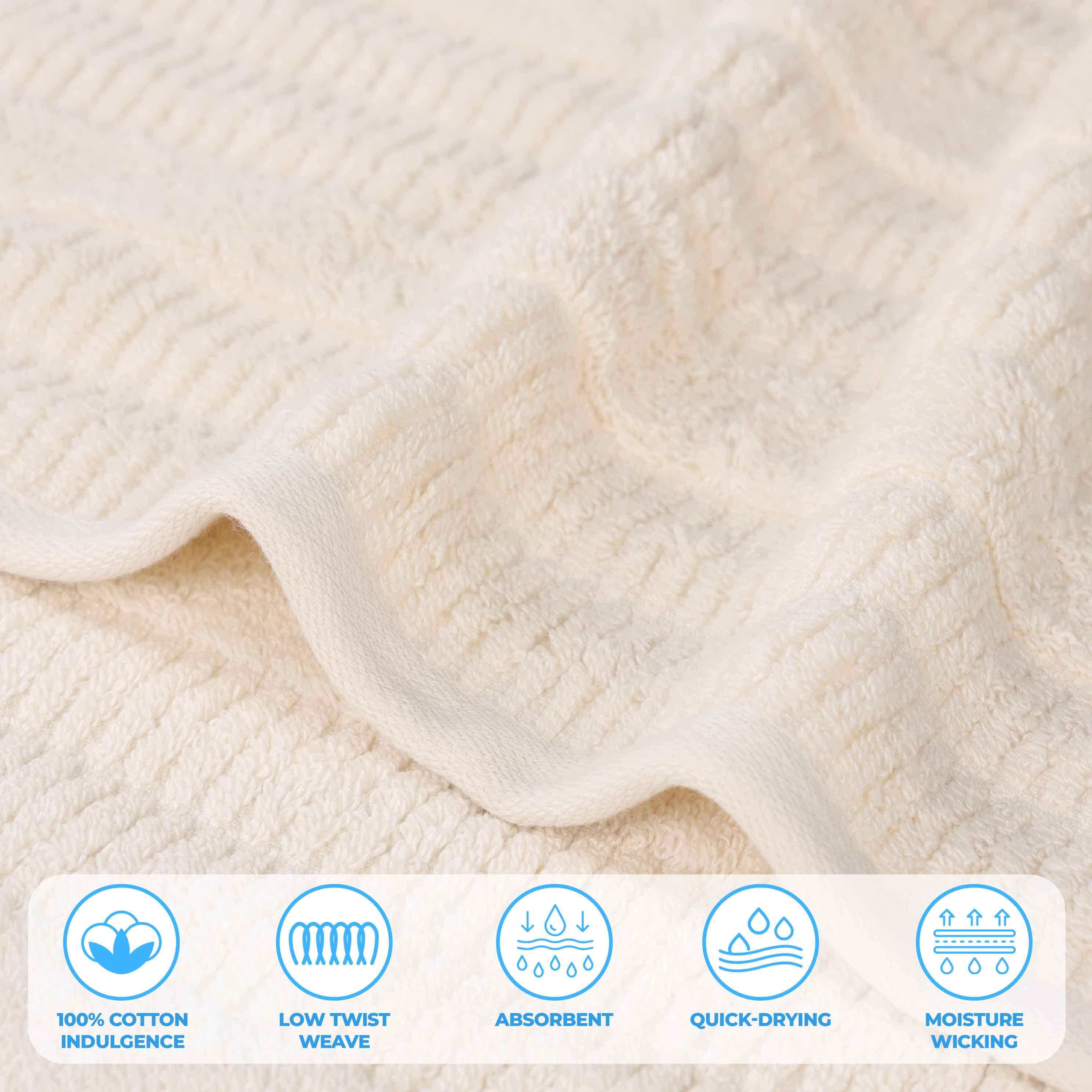 Premium 9-Piece Mika Smart Twist Cotton Towel Set - Soft, Absorbent & Quick-Drying Bath Towels for Spa, Gym & Luxury Home Use