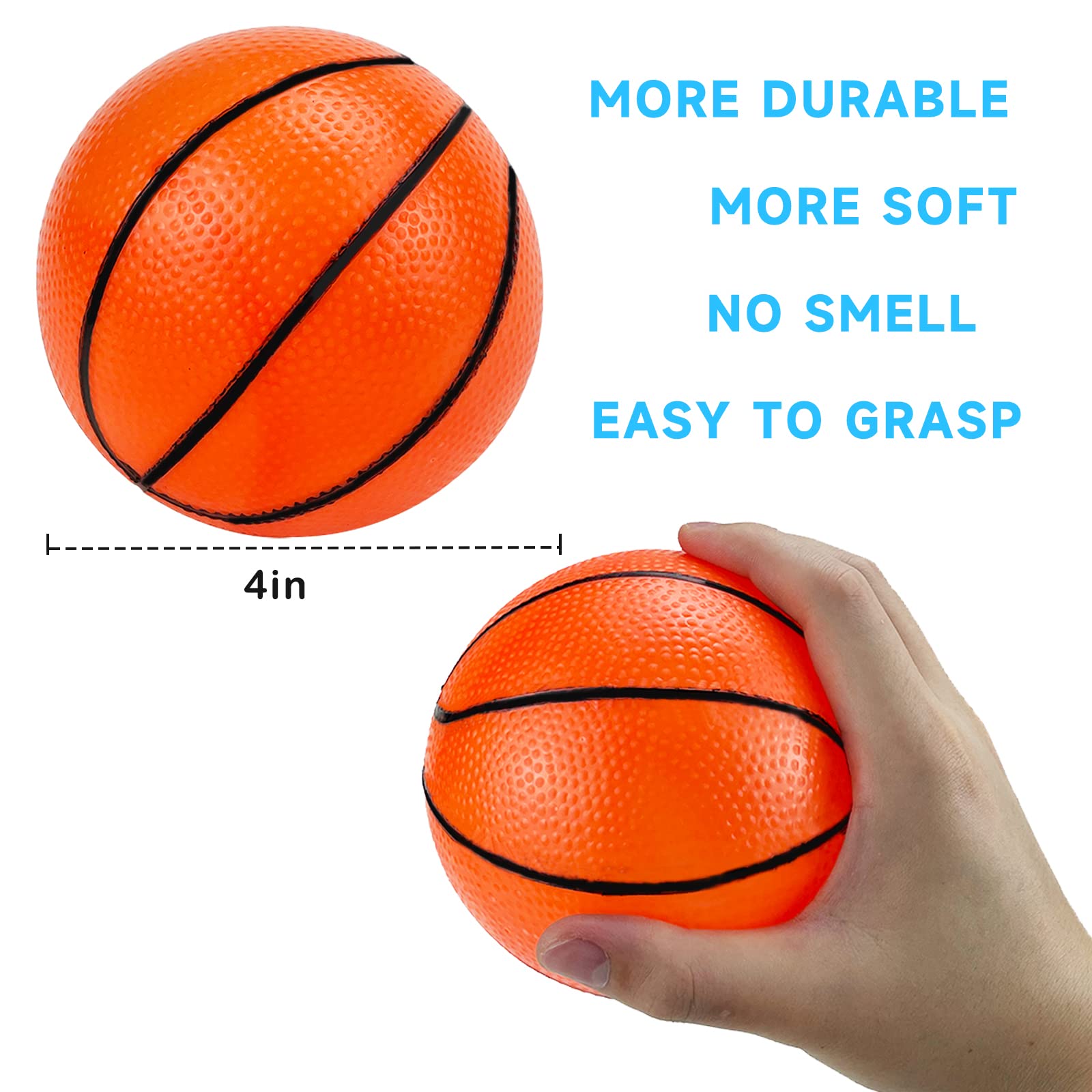 Hymaz 36 Pcs 4 Inch Mini Basketballs for Kids - Inflatable Sports Toys for Pool, Beach & Party Games