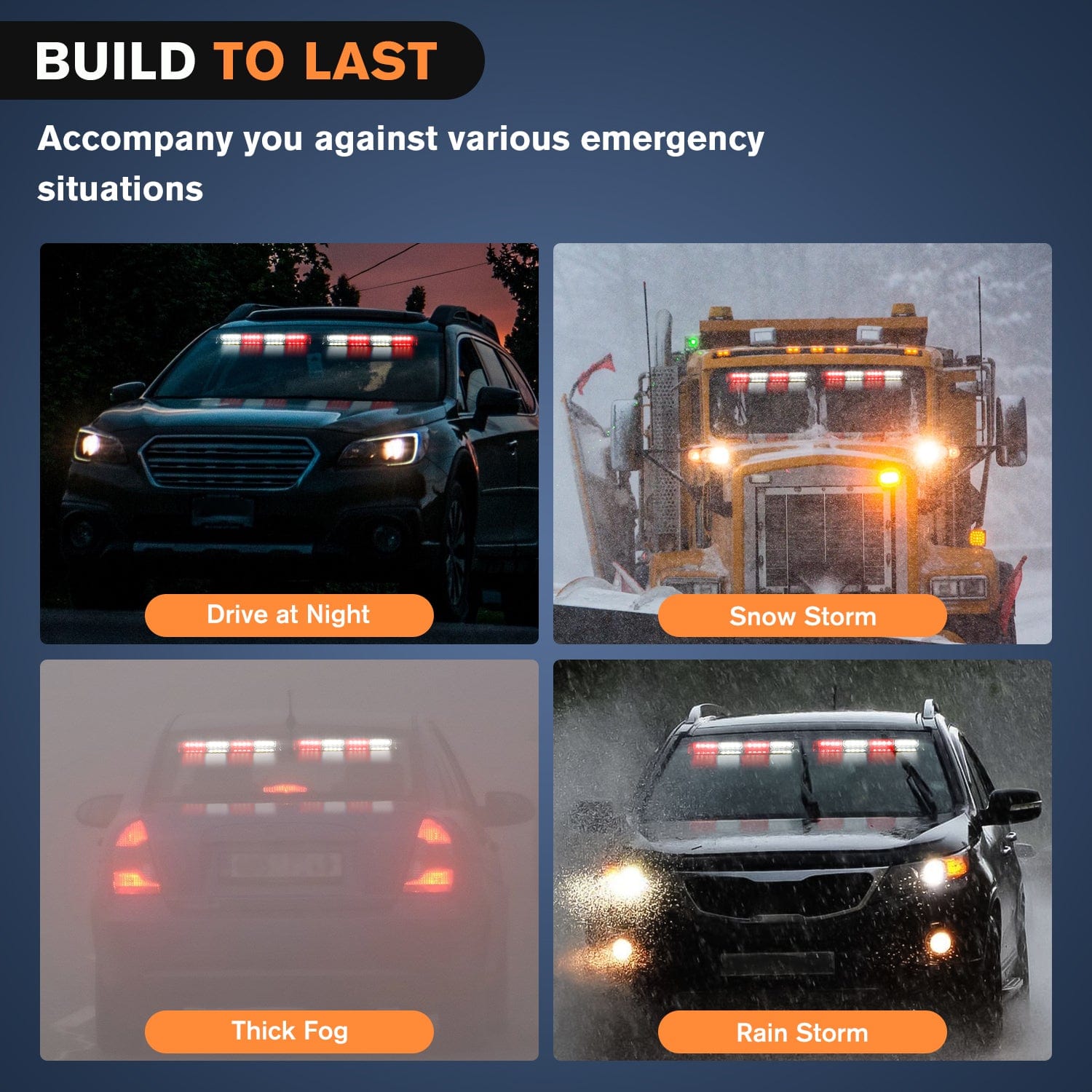 32 LED Red & White Emergency Dash Strobe Lights with Controller & Suction Cups - Vehicle Safety Warning Lights for Trucks, Police Cars, Construction Vehicles
