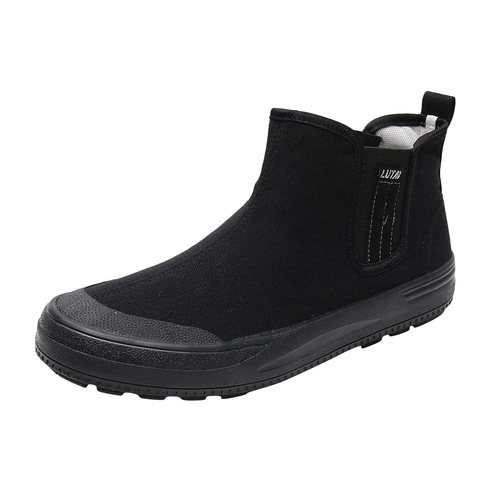**Men's Extra Wide Breathable Canvas High Top Sneakers - Comfortable Rubber Soled Work Shoes for Autumn & Labor Use**    (*Use Scenarios: Ideal for work, outdoor activities, casual wear, and daily comfort during autumn.*)