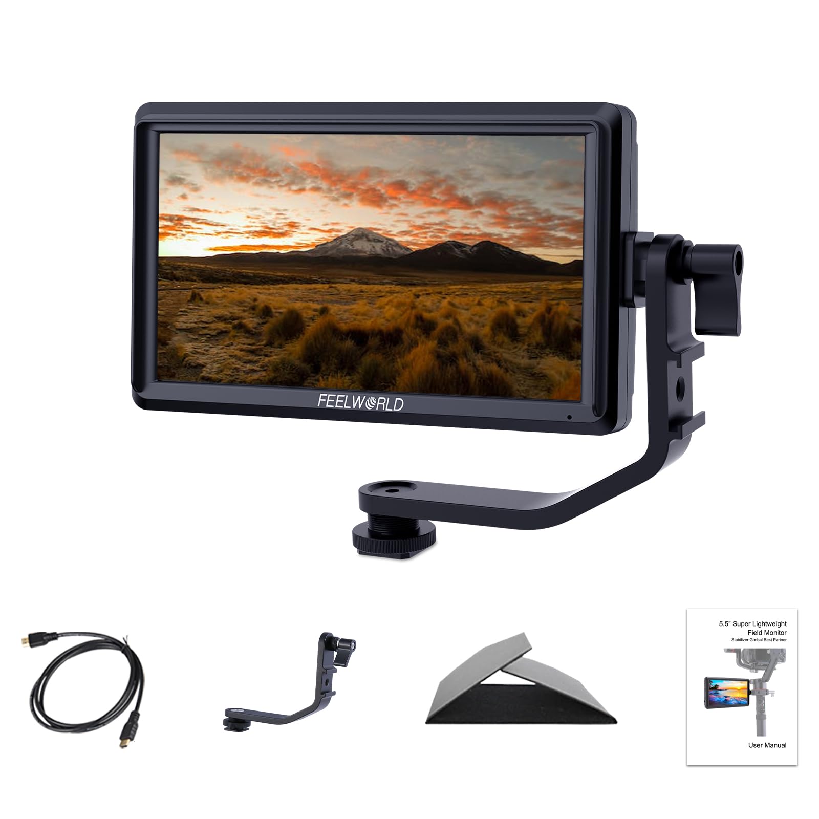 FEELWORLD S55V2 5.5 Inch Full HD 1920x1152 IPS DSLR Camera Field Monitor with HDMI Input/Output - Perfect for Videography, Photography & On-Set Monitoring