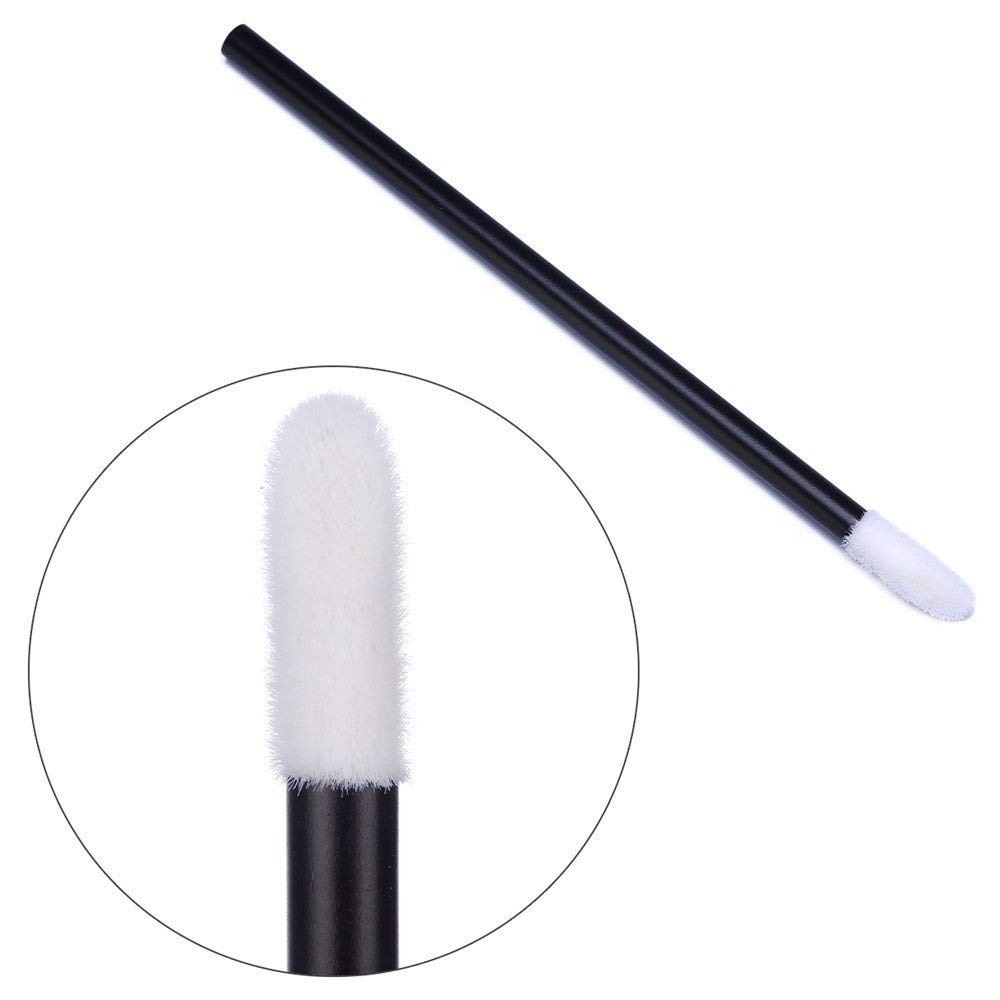 iBuddy Disposable Lip Brush for Women - 50 Pack Lipstick Brush, Lip Balm & Eyeshadow Applicator | Travel-Friendly Makeup Brush Kit for Professional & Home Use | Perfect for Makeup Artists, Salons & Personal Touch-Ups (Black)
