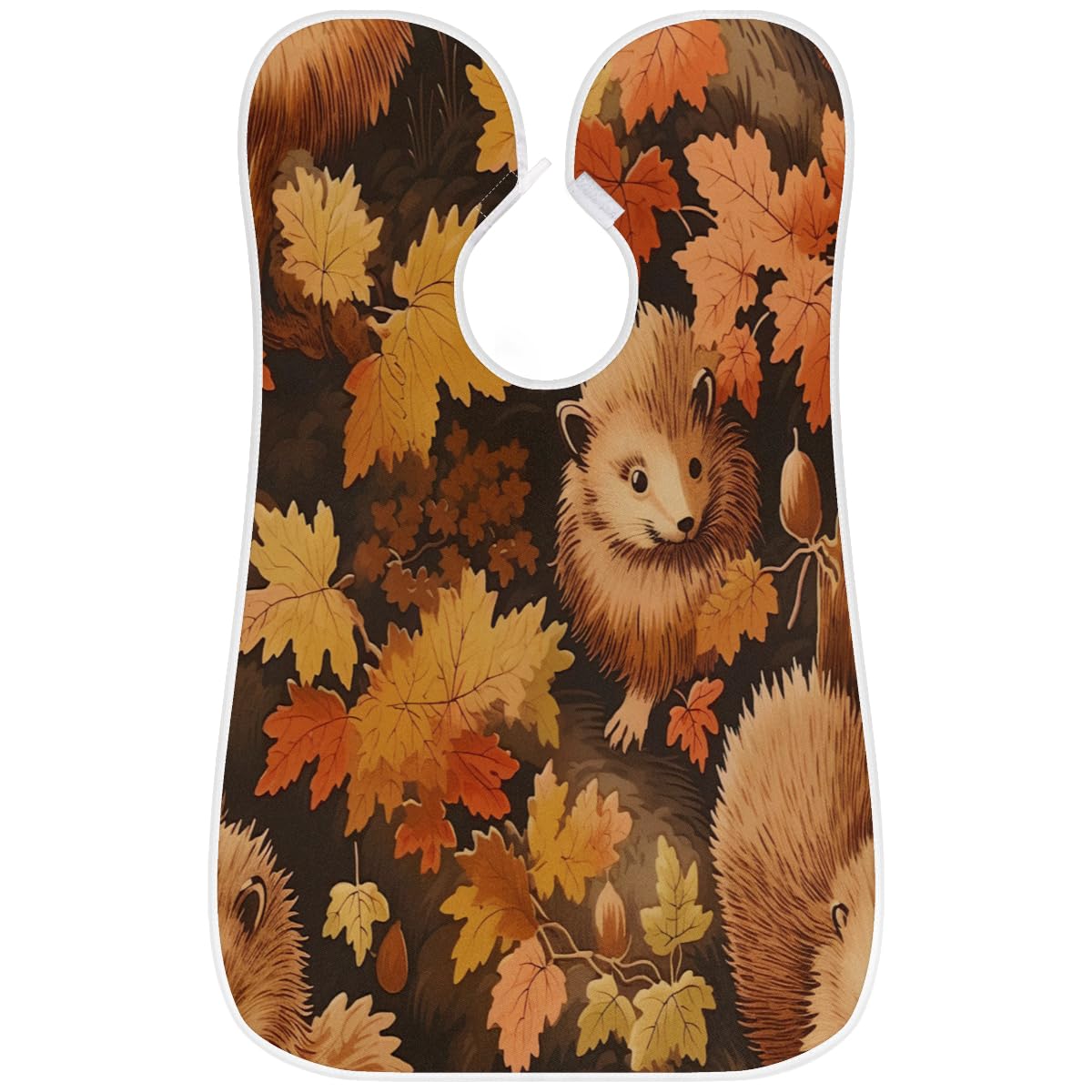 Men's Fall Hedgehog Beard Shaving Bib - Waterproof Makeup & Hair Dye Apron for Barbers & Artists - Sink Hair Catcher for Beard Trimming & Lineup - Perfect Gift for Grooming Enthusiasts (Great for Home Salon, Barber Shops & DIY Hair Coloring)