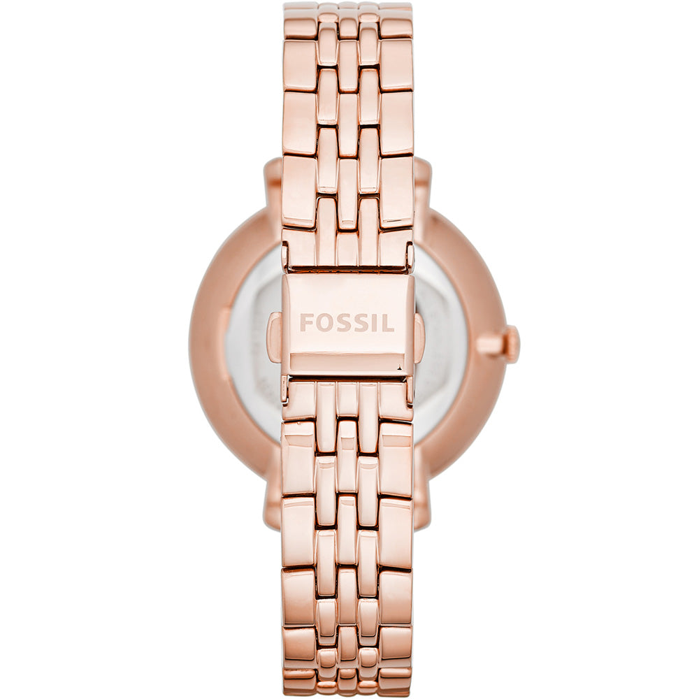 Fossil ES5252SET Jacqueline Rose Tone Watch with Necklace and Earrings Set - Elegant Women's Jewelry for Everyday Wear & Special Occasions
