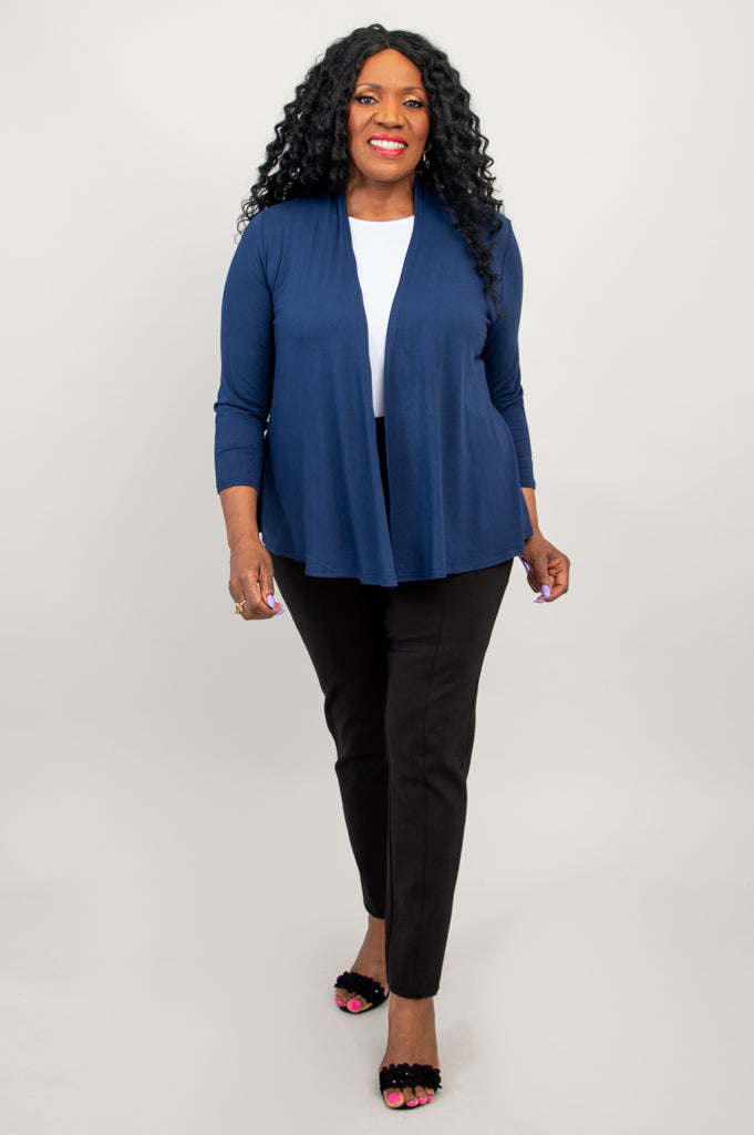 Kathy Jacket - Soft Bamboo Fabric Indigo Blue Women's Lightweight Jacket for Casual Wear & Outdoor Activities