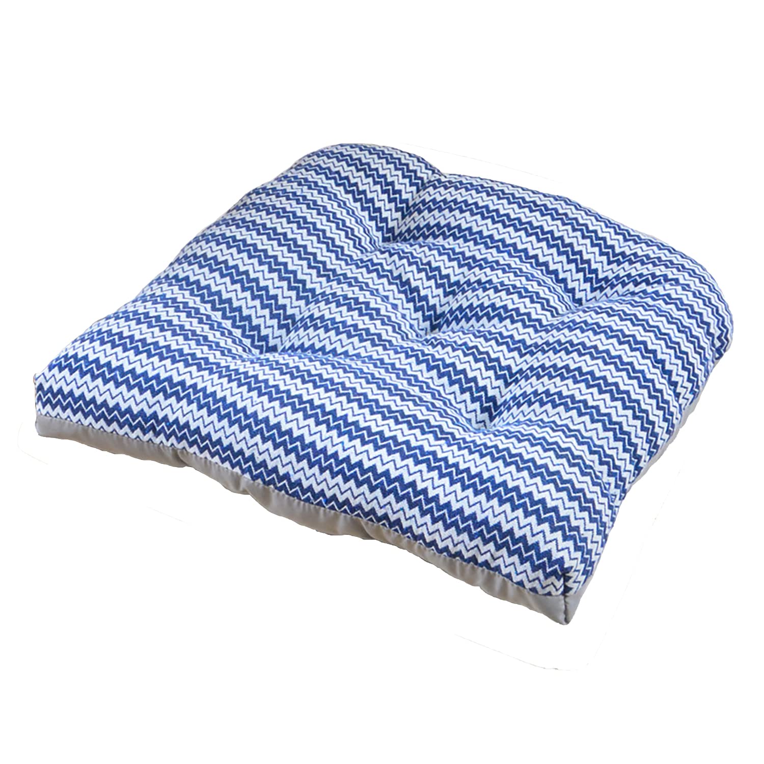 6 Pack European Style Dining Chair Cushions - Thickened Tufted U-Shaped Seat Cushions with Ties for Kitchen, Sofa & Office Decor (Blue Stripes) | Comfortable & Stylish Home & Office Seating Solution