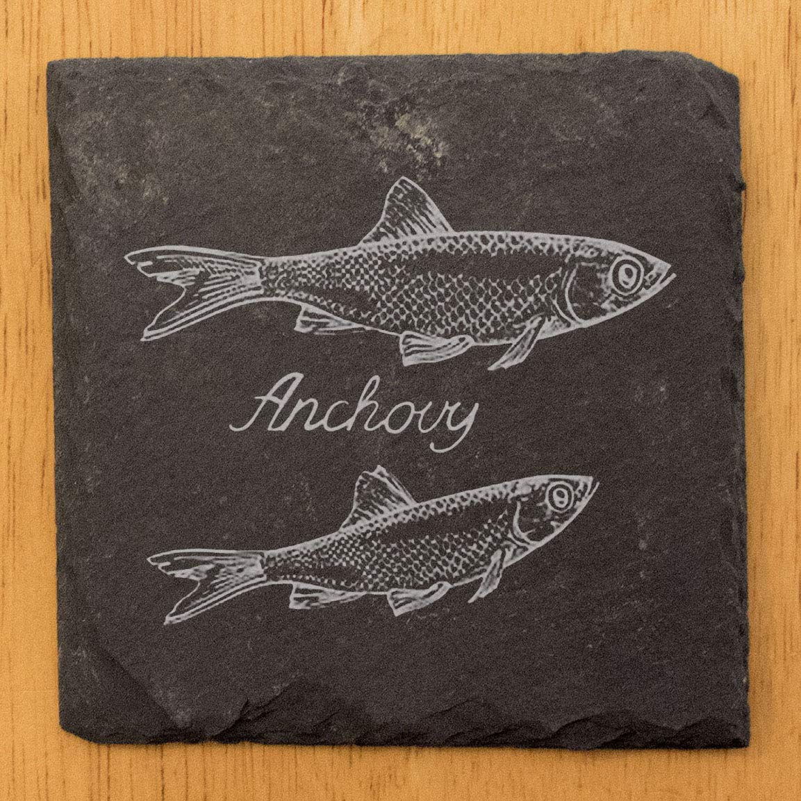 Premium Square Slate Fishing Coasters - Set of 6 for Beer Mugs & Drink Glasses - Perfect for Angler's Home Bar, Man Cave, or Fishing Lodge Decor