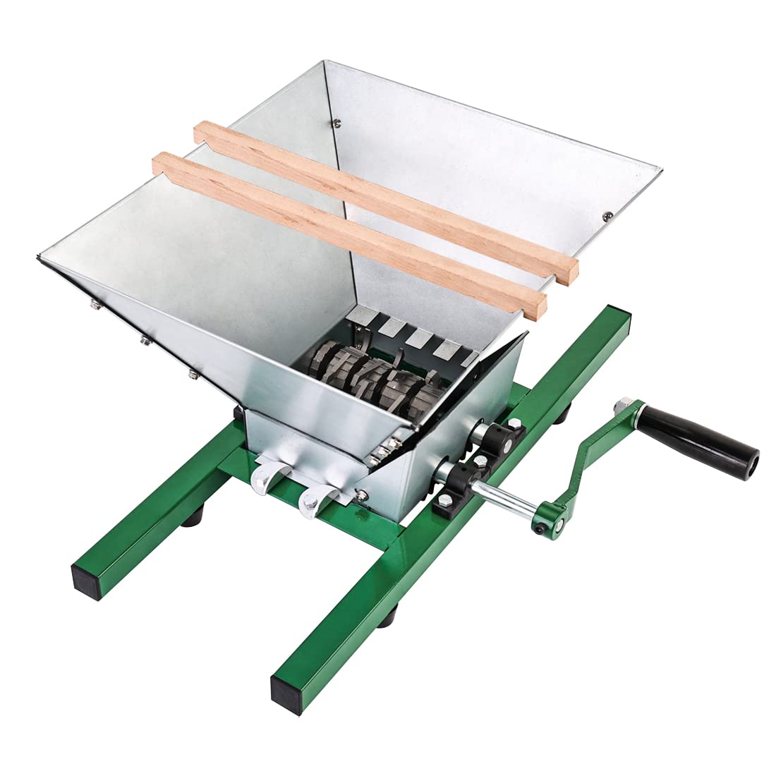 7L (1.8 Gal) Stainless Steel Fruit Crusher for Wine & Cider Making - Manual Apple Grinder with Large Capacity for Fruit Pulp Preparation (Green) | Perfect for Home Brewing, Juice Extraction & DIY Wine Pressing