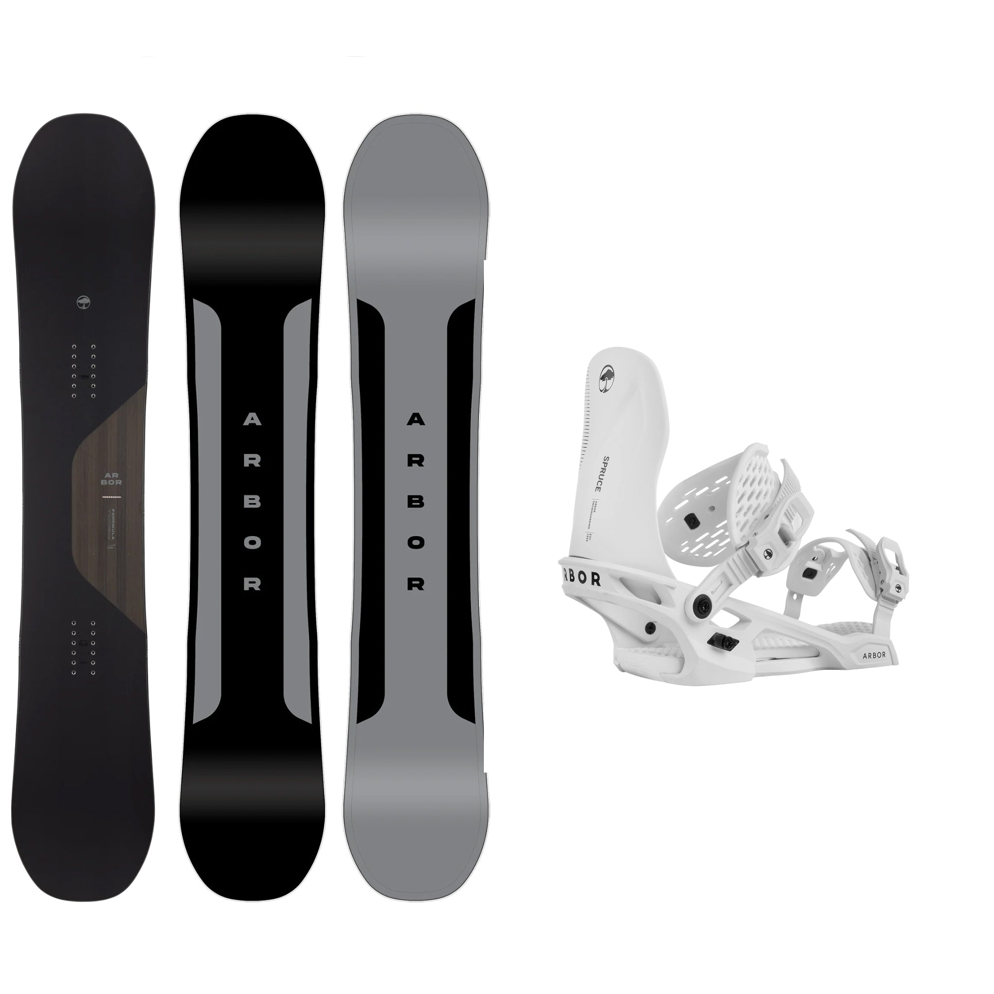 **2025 Arbor Formula Camber Snowboard with Arbor Spruce Bindings - All-Mountain Freestyle Snowboard for Men & Women - Perfect for Powder, Park, and Backcountry Riding**