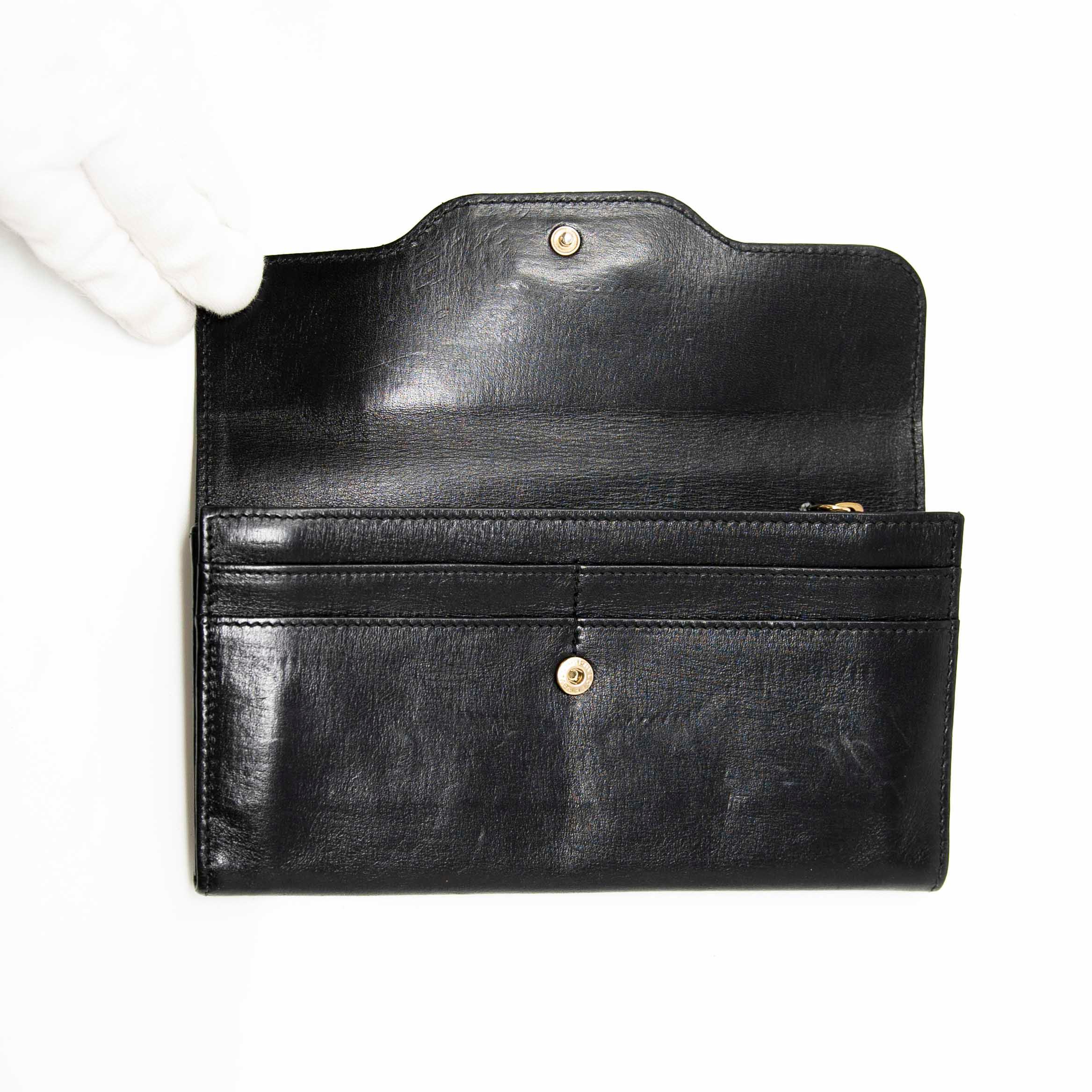 Bvlgari Black Leather Long Wallet for Men - Luxury Designer Bifold Wallet with RFID Protection - Perfect for Business, Travel & Everyday Use