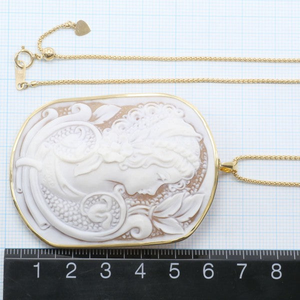 18K Yellow Gold Shell Cameo Pendant & Brooch - Vintage Two-Way Convertible Jewelry for Women - Perfect for Weddings, Parties & Special Occasions