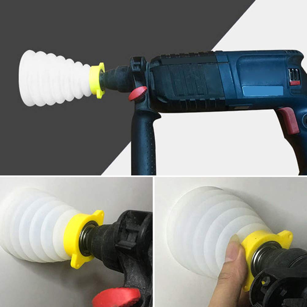 Electric Drill Dust Collector Cover - Silicone Dustproof Cover with 5 Sealing Rings for 150mm Hammer Drills | Power Tool Accessories for Cleaner DIY & Construction Work