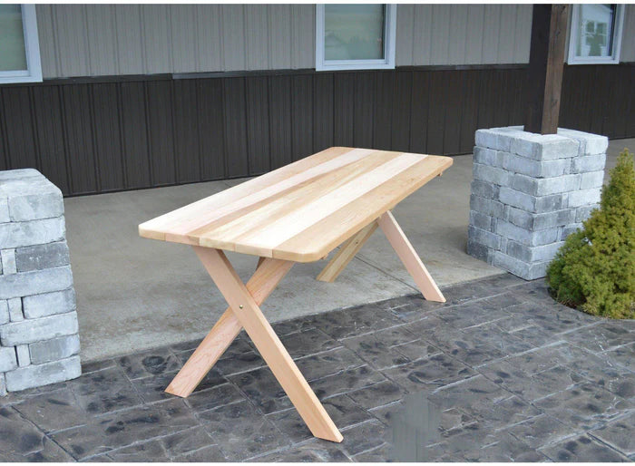 Regallion Crossleg Outdoor Cedar Wood Patio Table - Durable & Weather-Resistant for Garden, Deck, and Backyard Dining