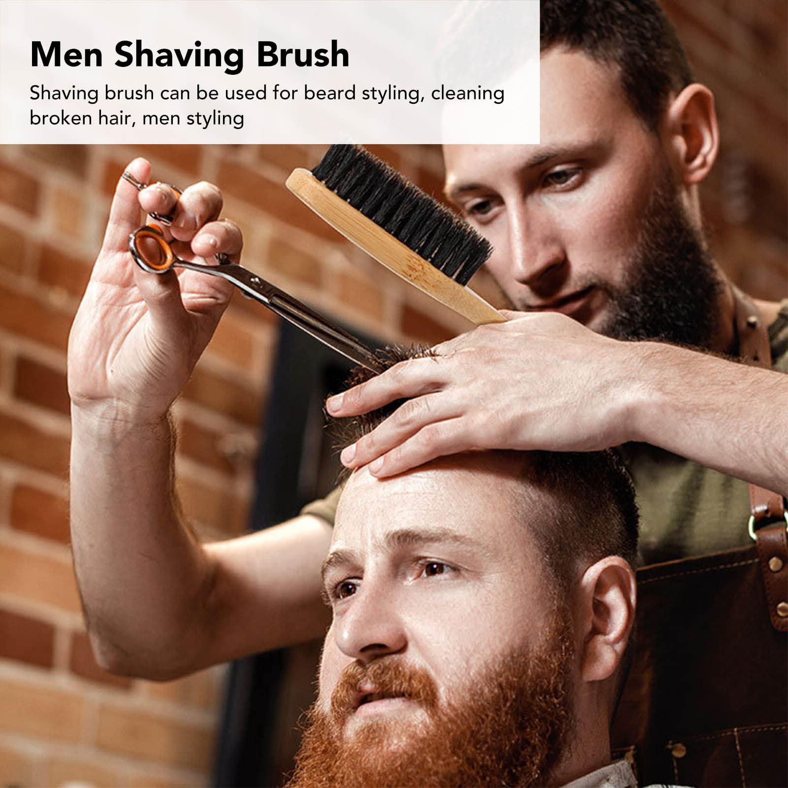 Premium Wooden Handle Beard Brush for Men - Soft Bristles Shaving & Styling Tool - Perfect for Home Hair Salon, Beard Grooming & Broken Hair Removal - Ideal for Daily Grooming Routine & Professional Barbershop Use