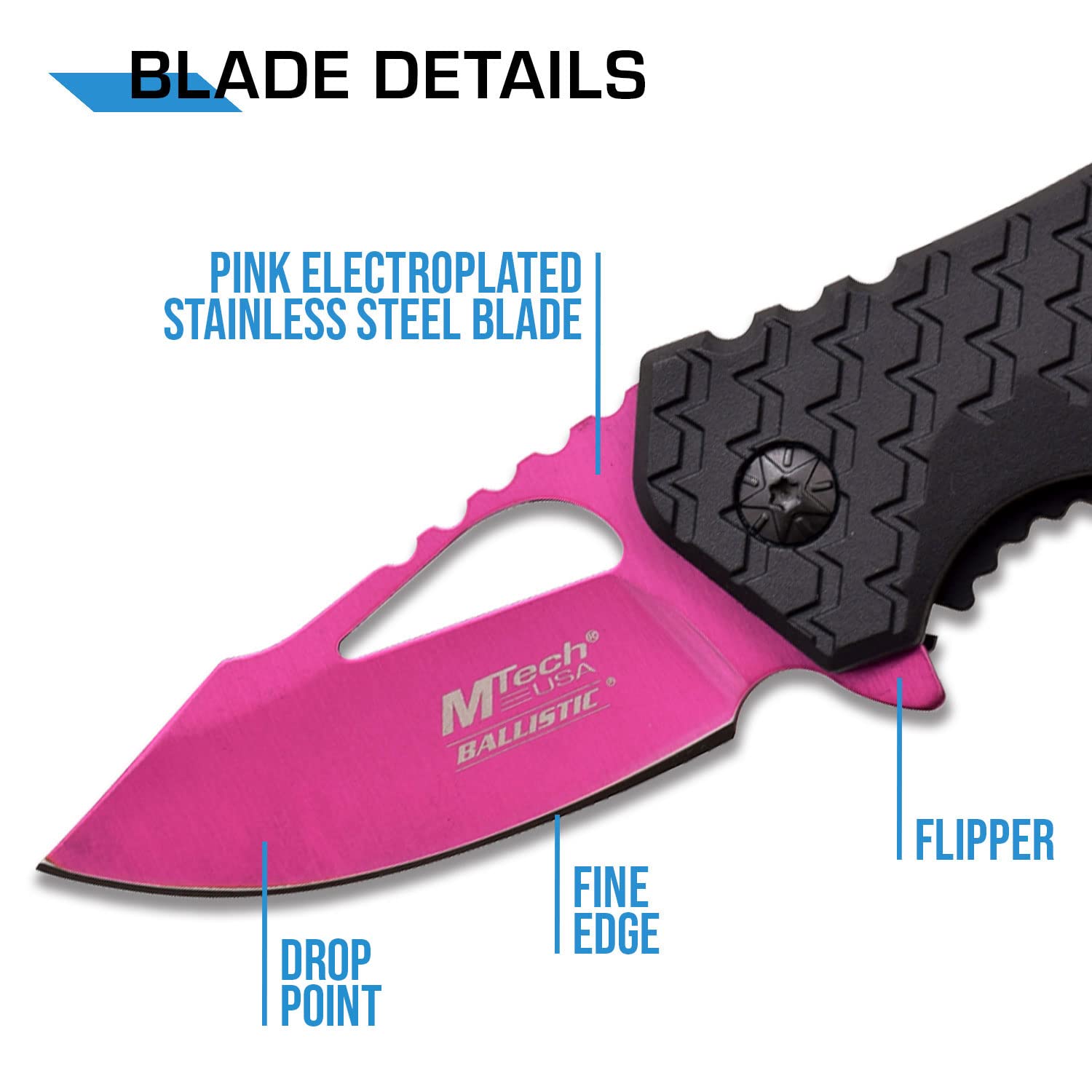 MTECH USA Spring Assisted Folding Knife - Tactical Pocket Knife with Quick Open Mechanism for Outdoor, Camping & EDC Use