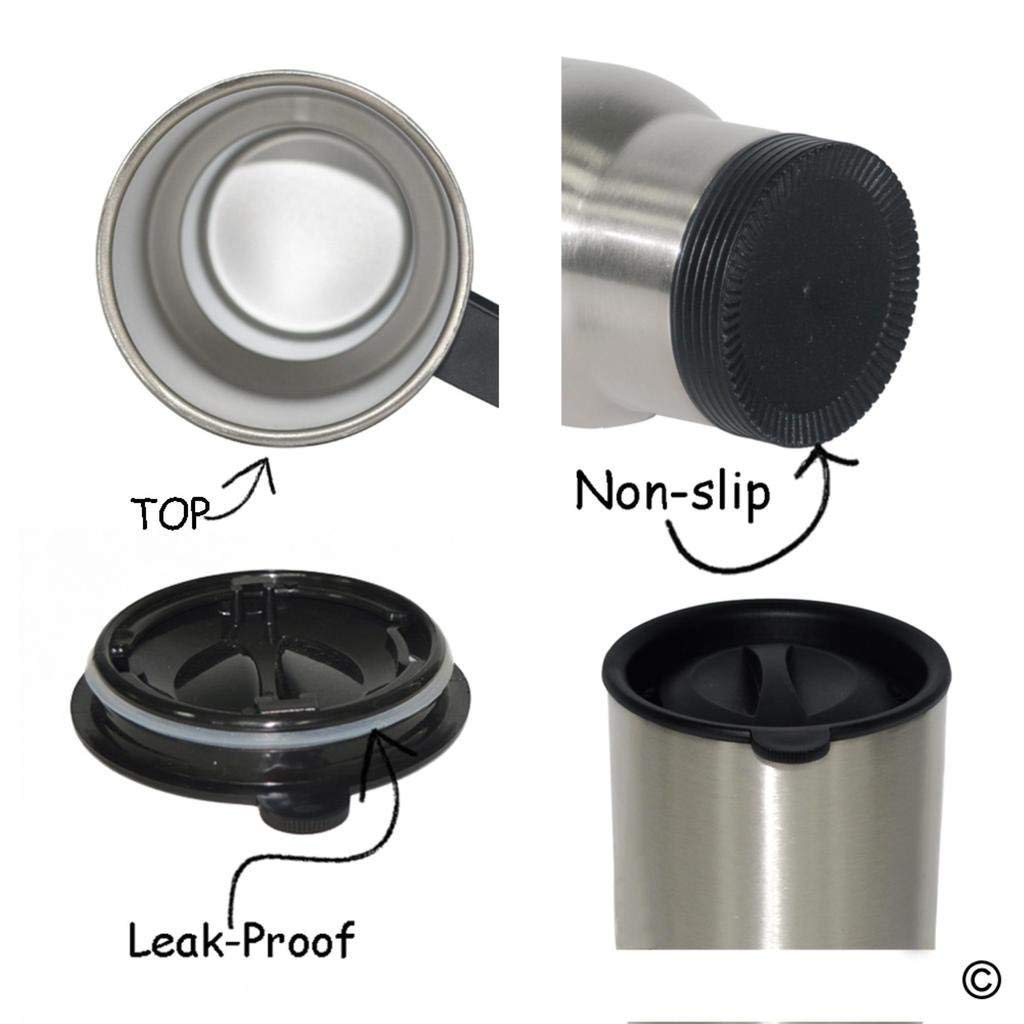 14 oz Stainless Steel Vacuum Insulated Travel Mug with Lid - Leakproof Coffee & Tea Thermos for Pickleball Players - Perfect for Sports, Camping, Office & Outdoor Adventures
