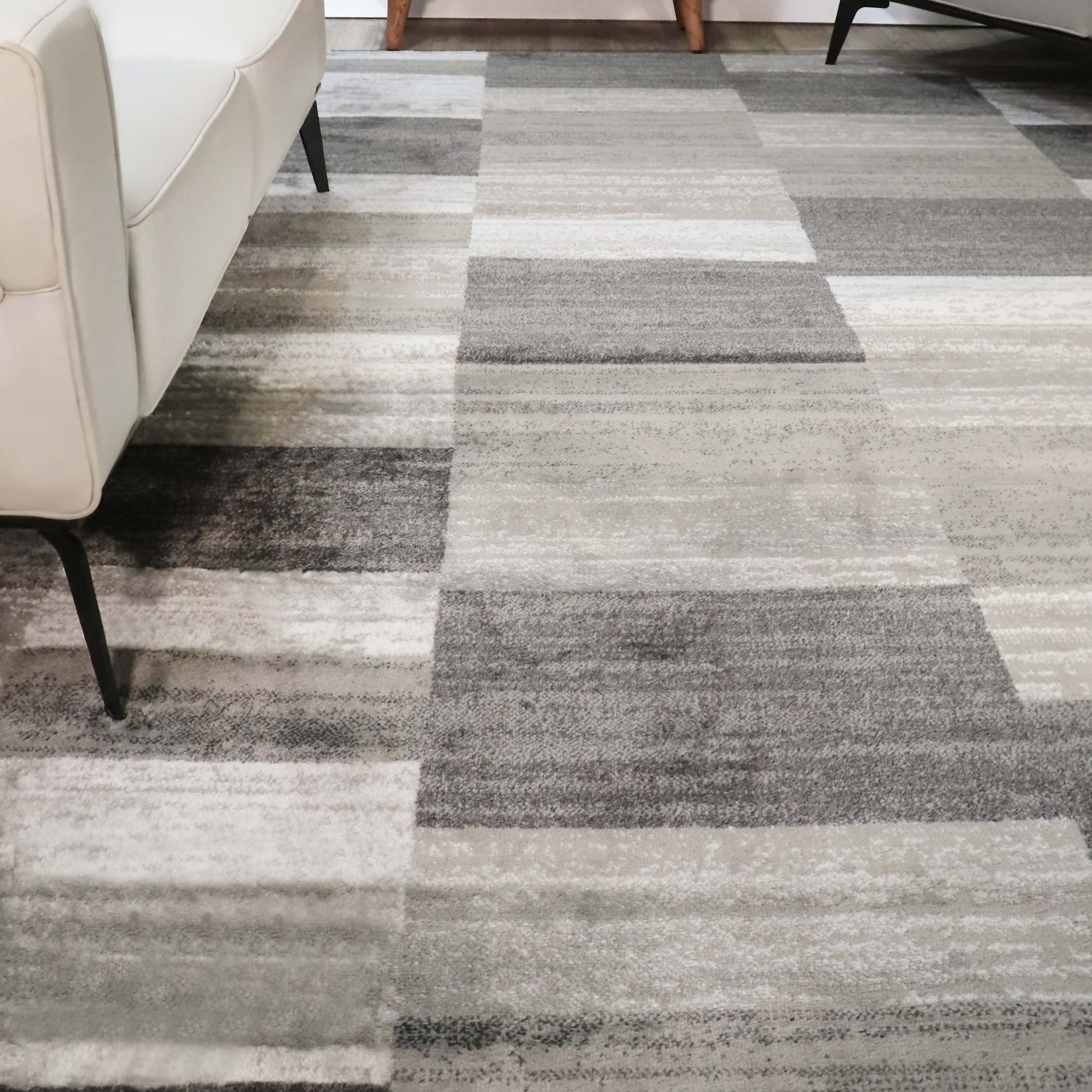 Blairwood Modern Geometric Patchwork Indoor Area Rug - Non-Slip Soft Living Room Carpet for Home Decor, Bedroom, Office - Stylish Runner Rug for Hallway & Entryway