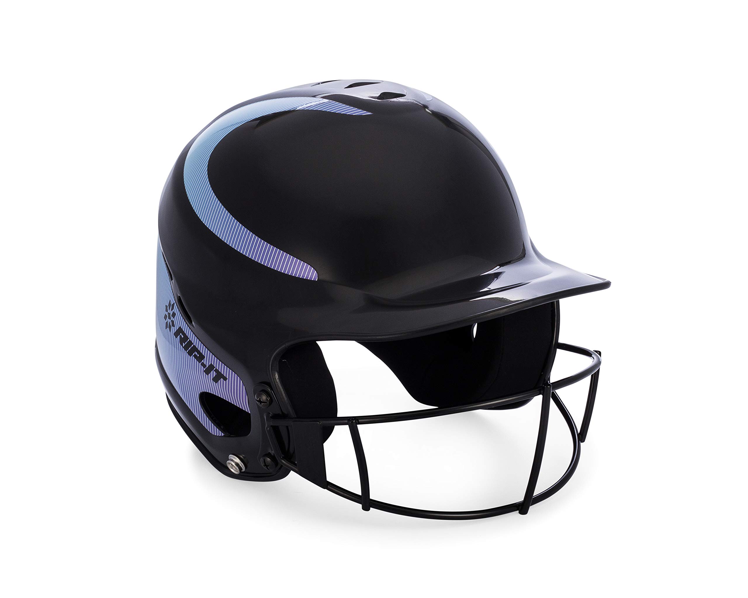 RIP-IT Vision Pro Softball Helmet with Blackout Technology - Medium/Large Size for Youth & Adults - Aqua & Purple Color - Perfect for Fastpitch Softball Games & Practice