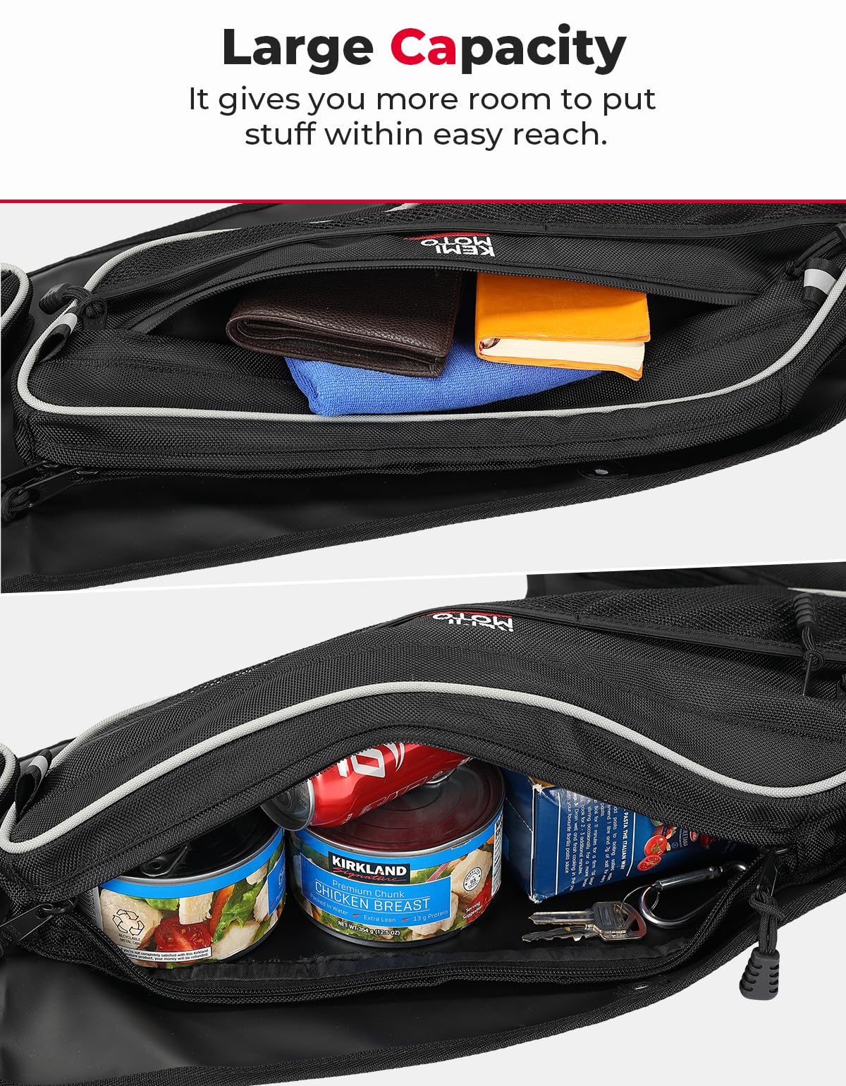 KEMIMOTO Front Door Storage Bags with Knee Pads for 2020-2024 Polaris RZR PRO XP/R/4 & Turbo R/4 UTV - Durable Tool Organizer with Multiple Pockets | Perfect for Off-Road Adventures, Hunting & Utility Work