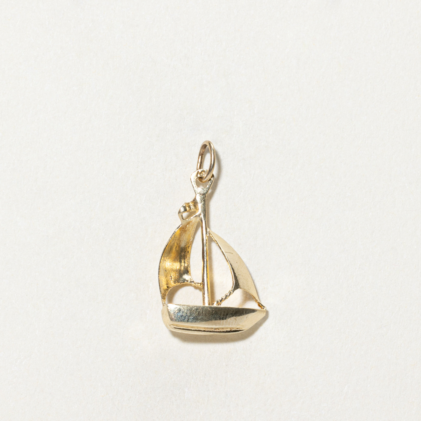 14K Yellow Gold Sailboat Charm Pendant - Dainty Nautical Jewelry for Necklace or Bracelet - Perfect for Beach Vacations, Sailing Enthusiasts & Summer Fashion