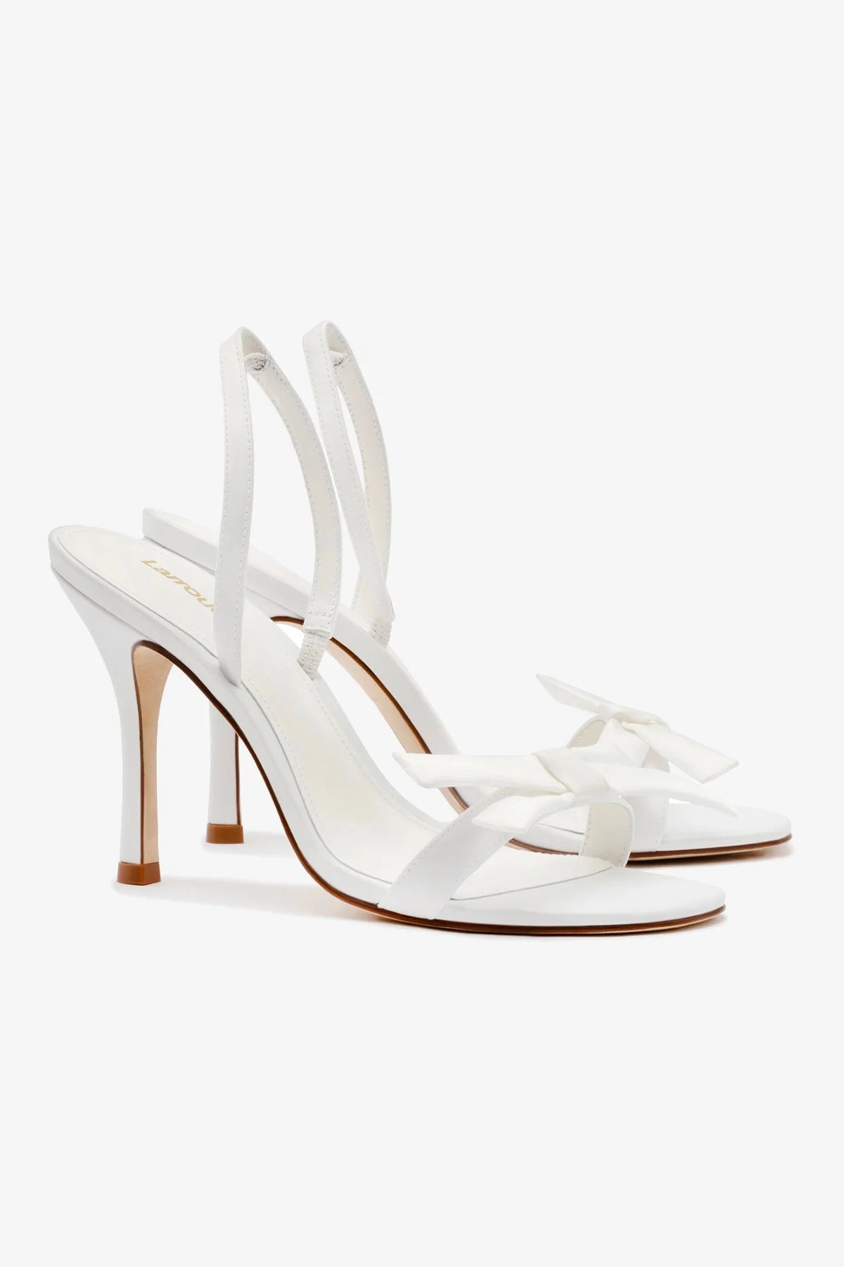 Larroudé x Markarian White Satin Bridal Sandals - Elegant Wedding Shoes for Brides, Bridesmaids & Special Occasions